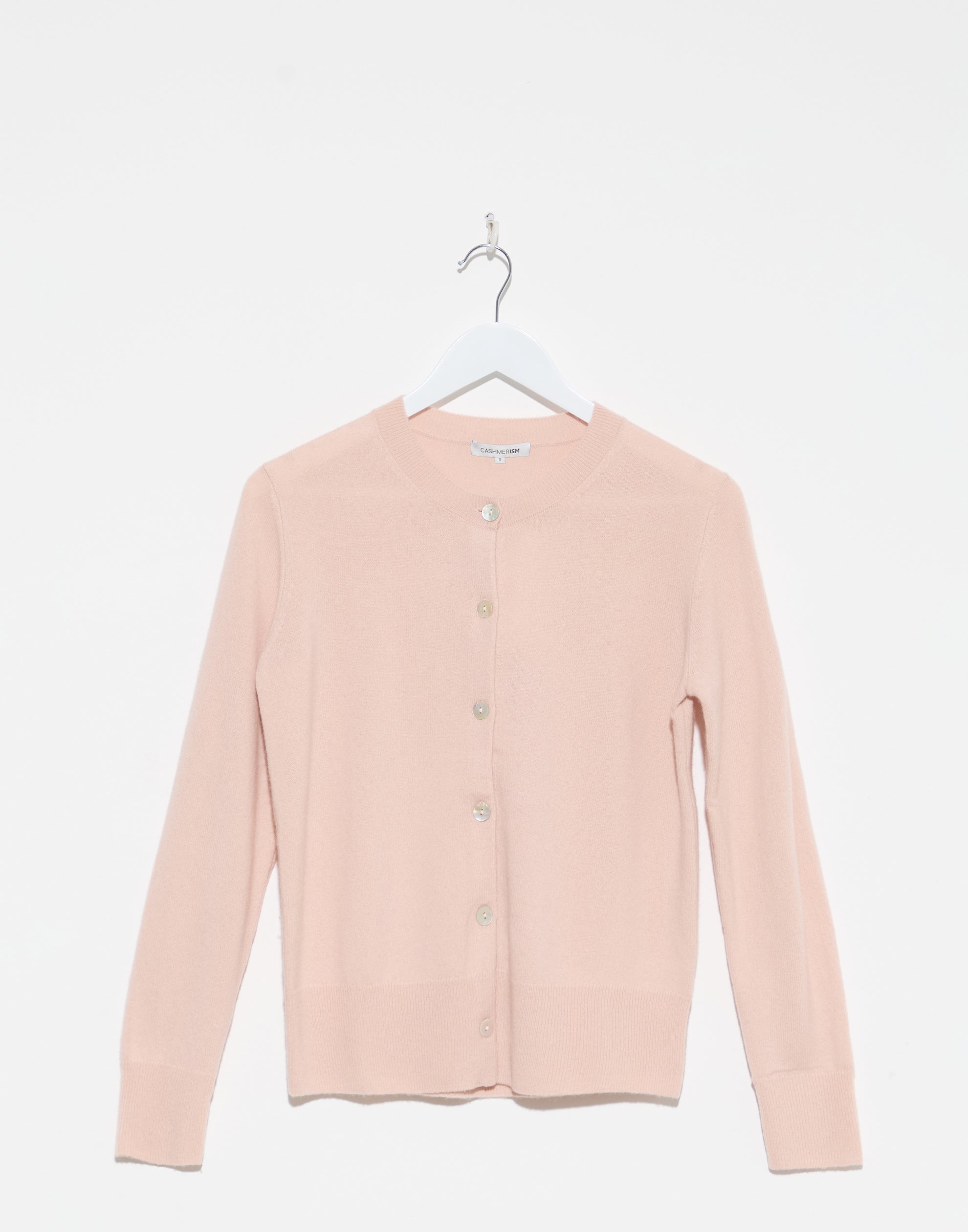 Blush Cashmere Crew Neck Cardigan