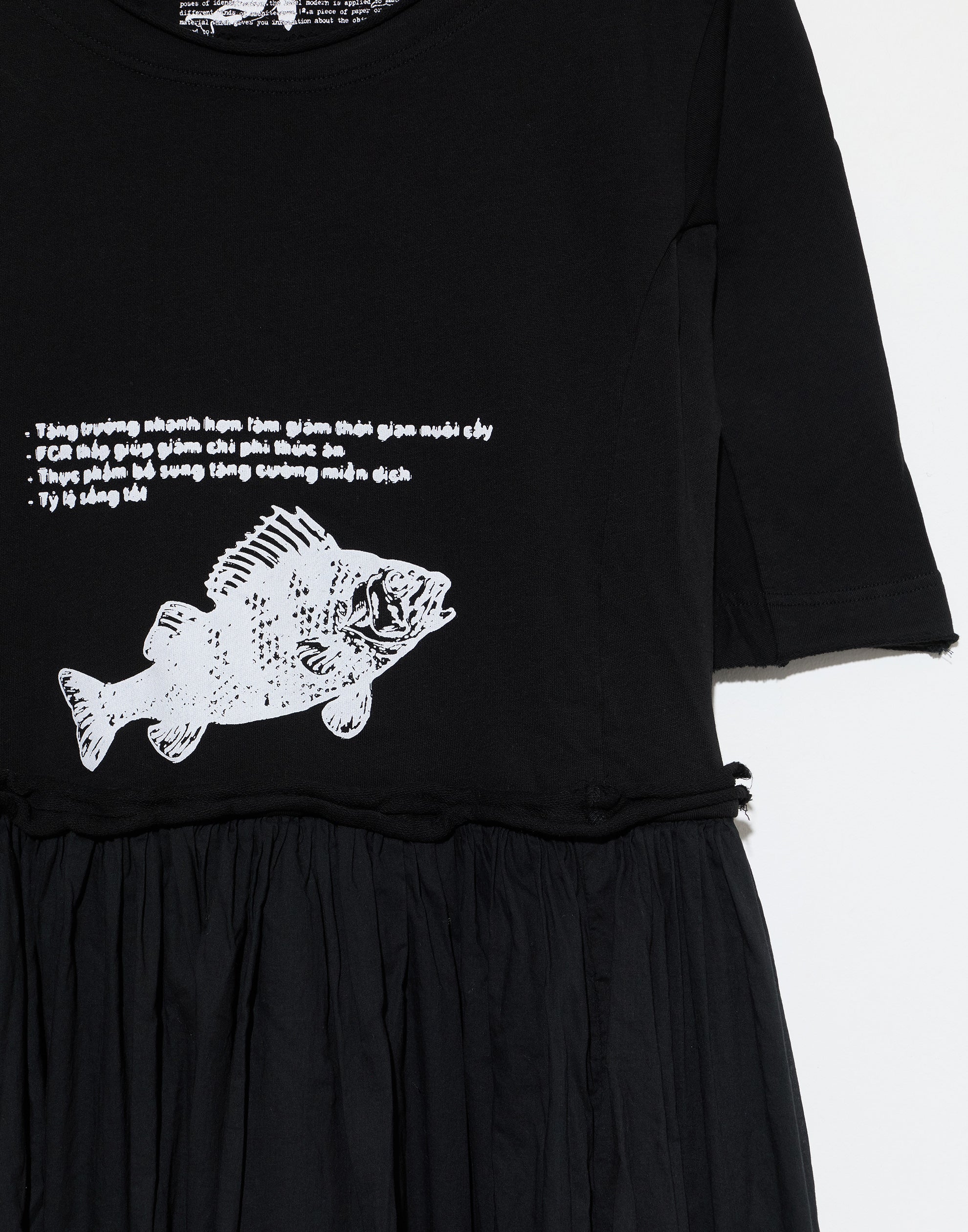 Black Print Cotton Dress