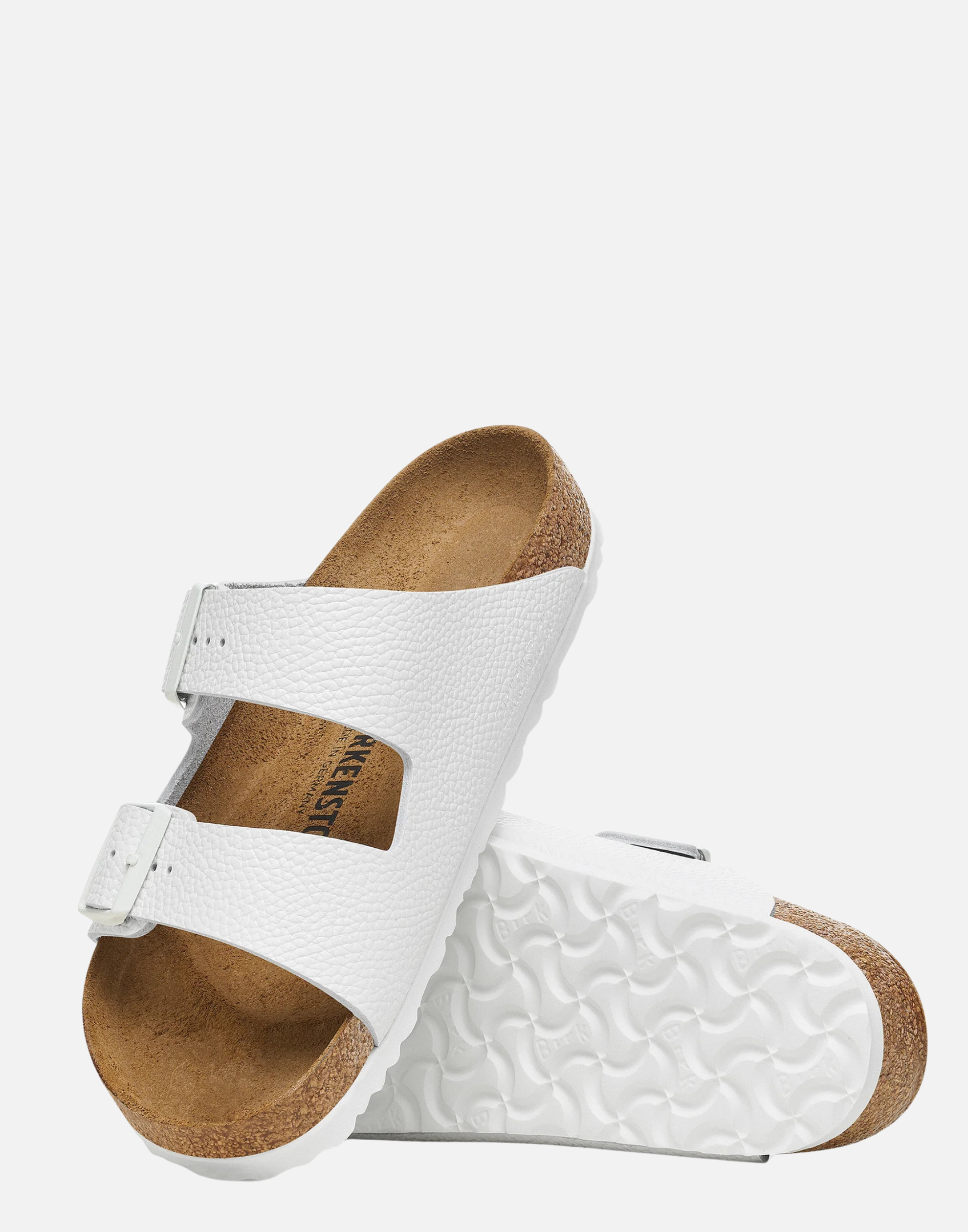 Regular White Smooth Leather Arizona Sandals