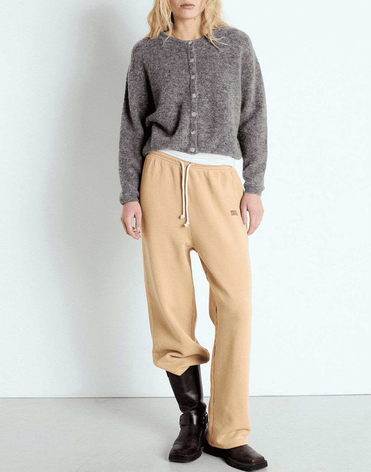 Steel Melange Wool & Alpaca Vitow Cardigan
