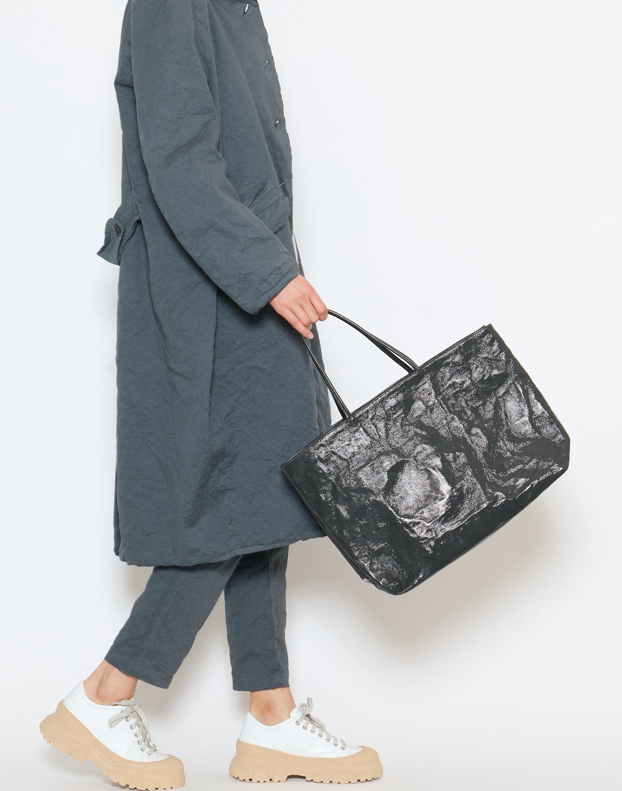 Asfalto Naplak Leather Big City Shopper Bag