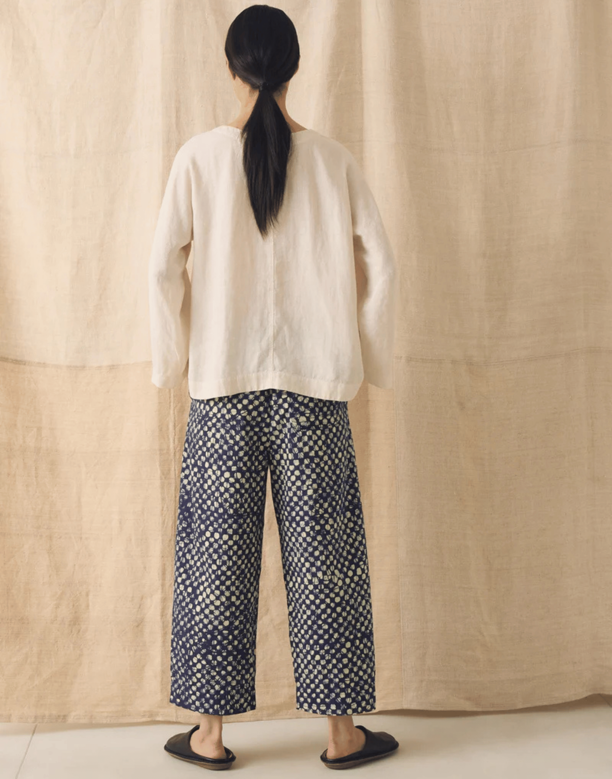 Oat Linen Garment Dyed Top