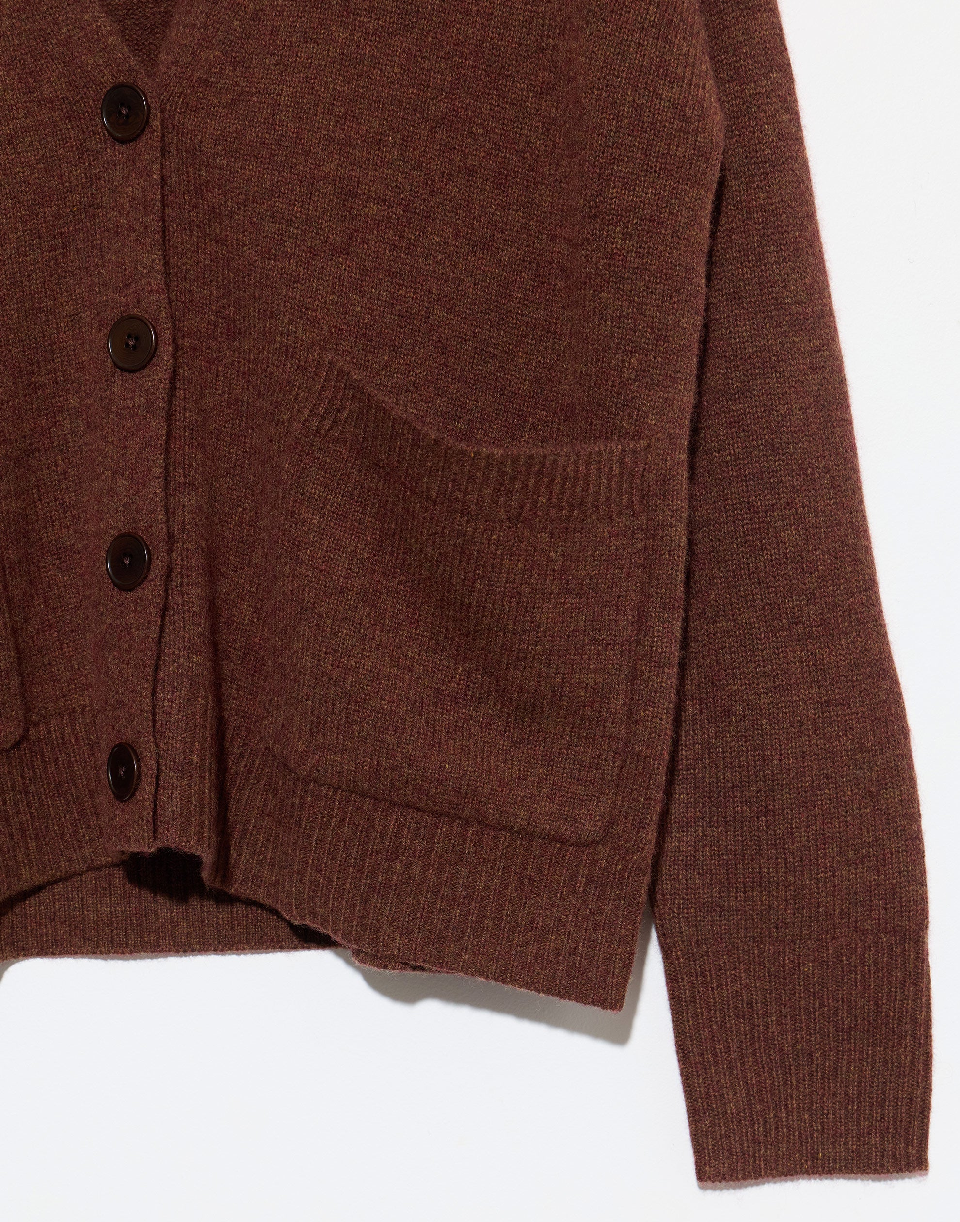 Pecan Wool & Cashmere Boxy Cardigan