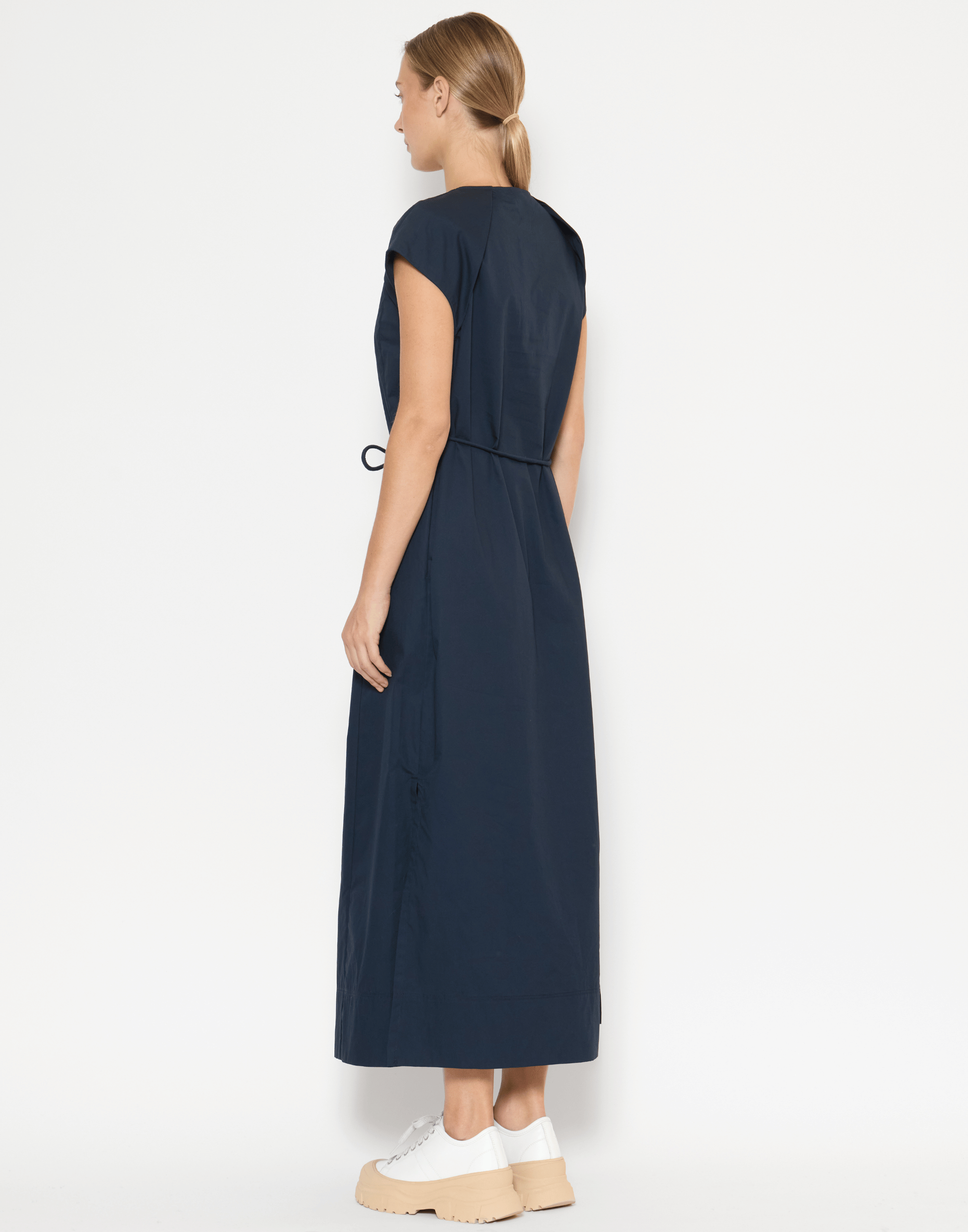 Navy Cotton Poplin Alma Dress