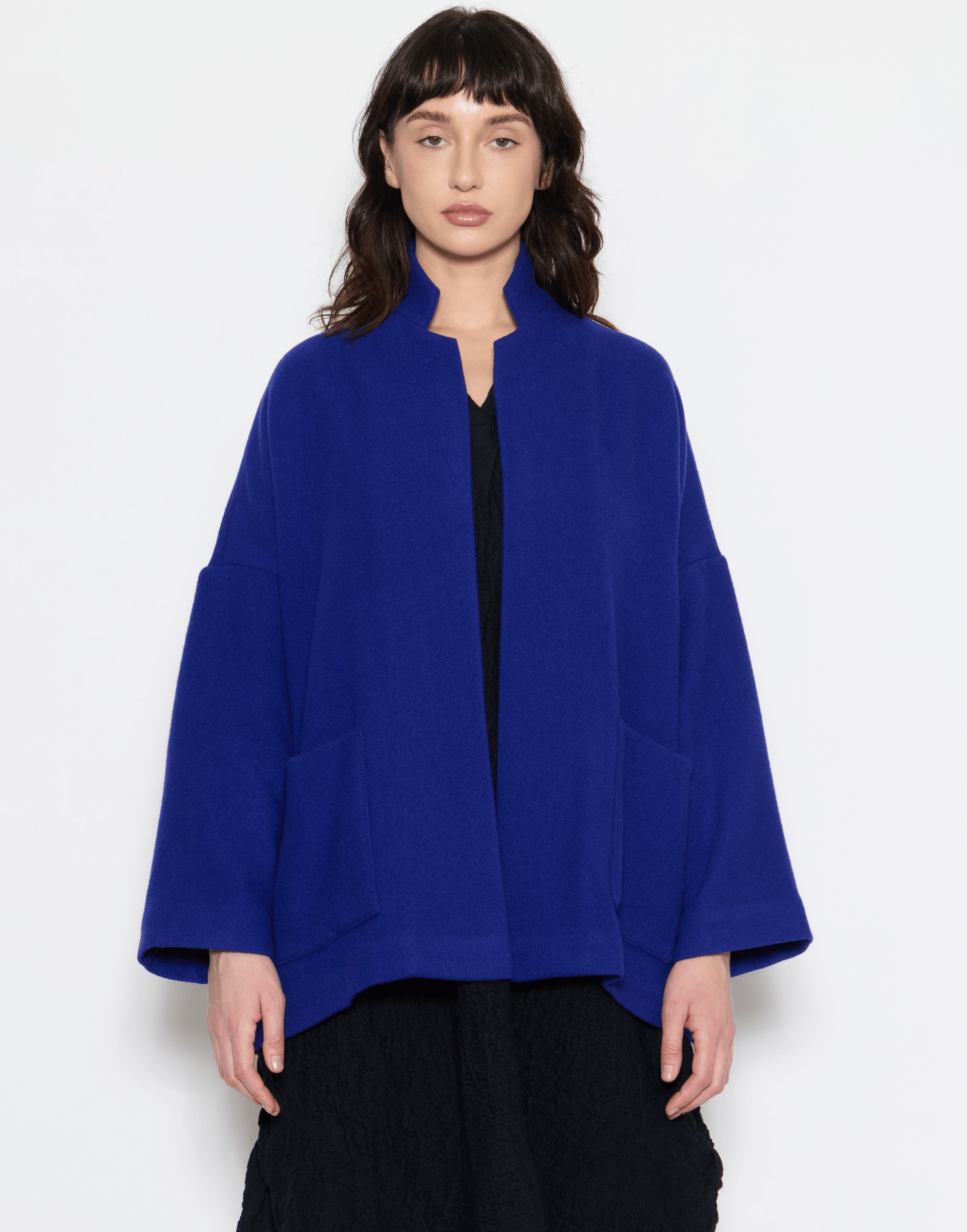 Electric Blue Wool Giacca Gladiolo Jacket