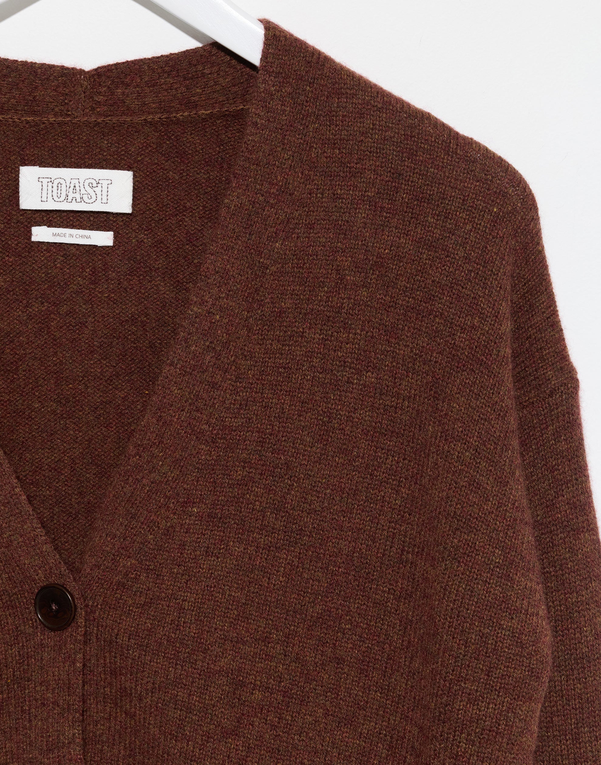 Pecan Wool & Cashmere Boxy Cardigan