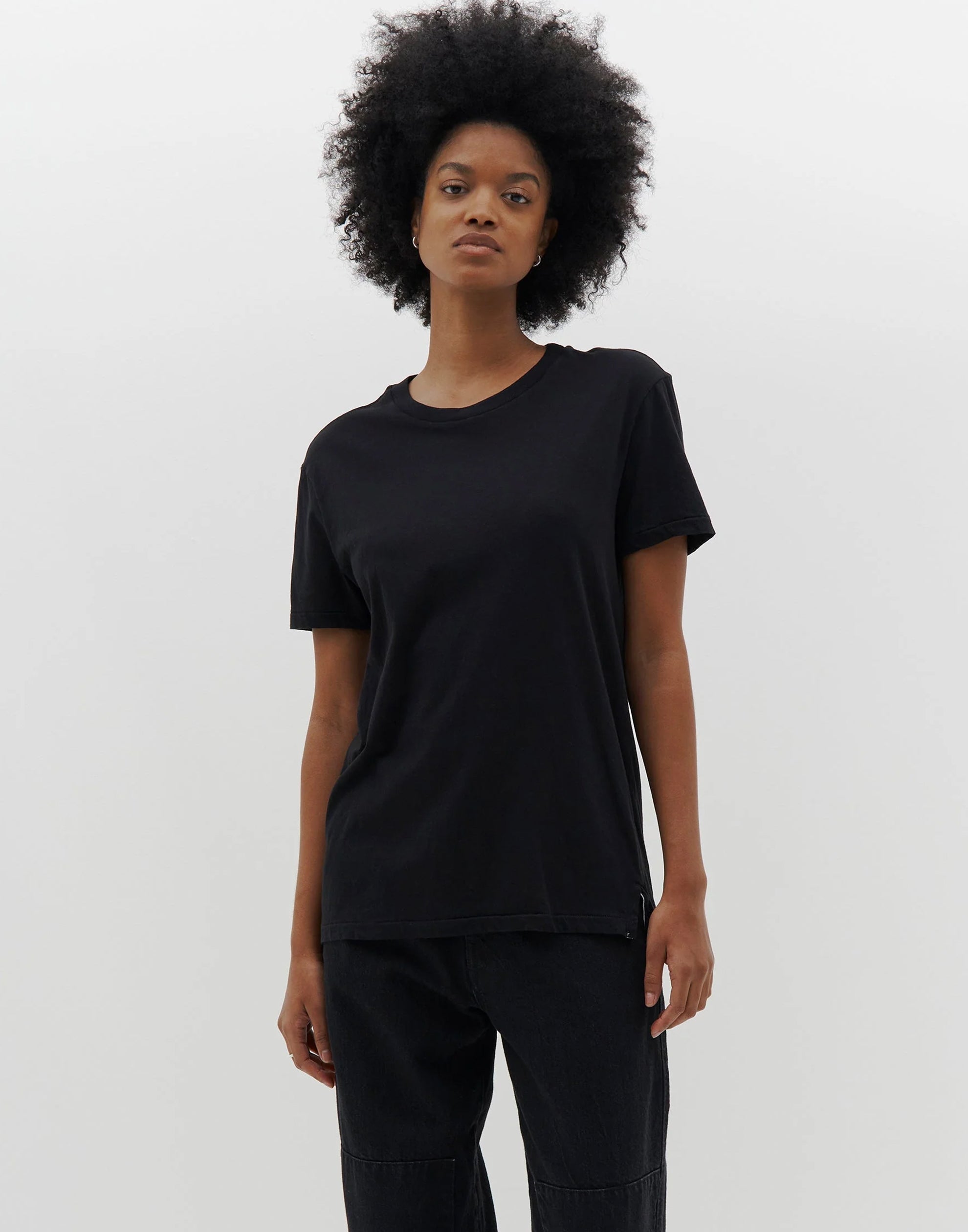 Black Cotton Regular Classic T-Shirt