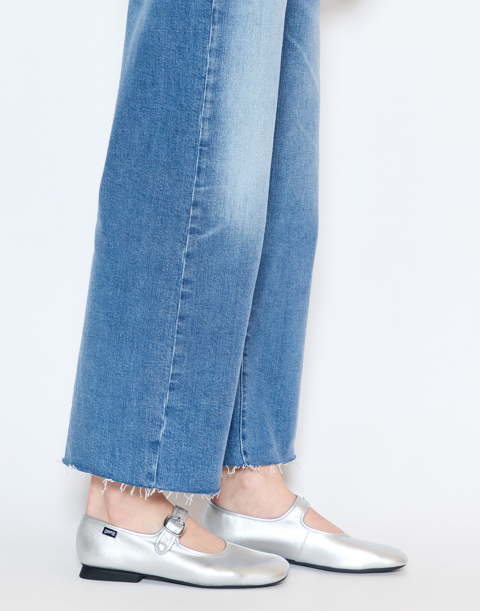 Silver Leather Casi Myra Ballerinas