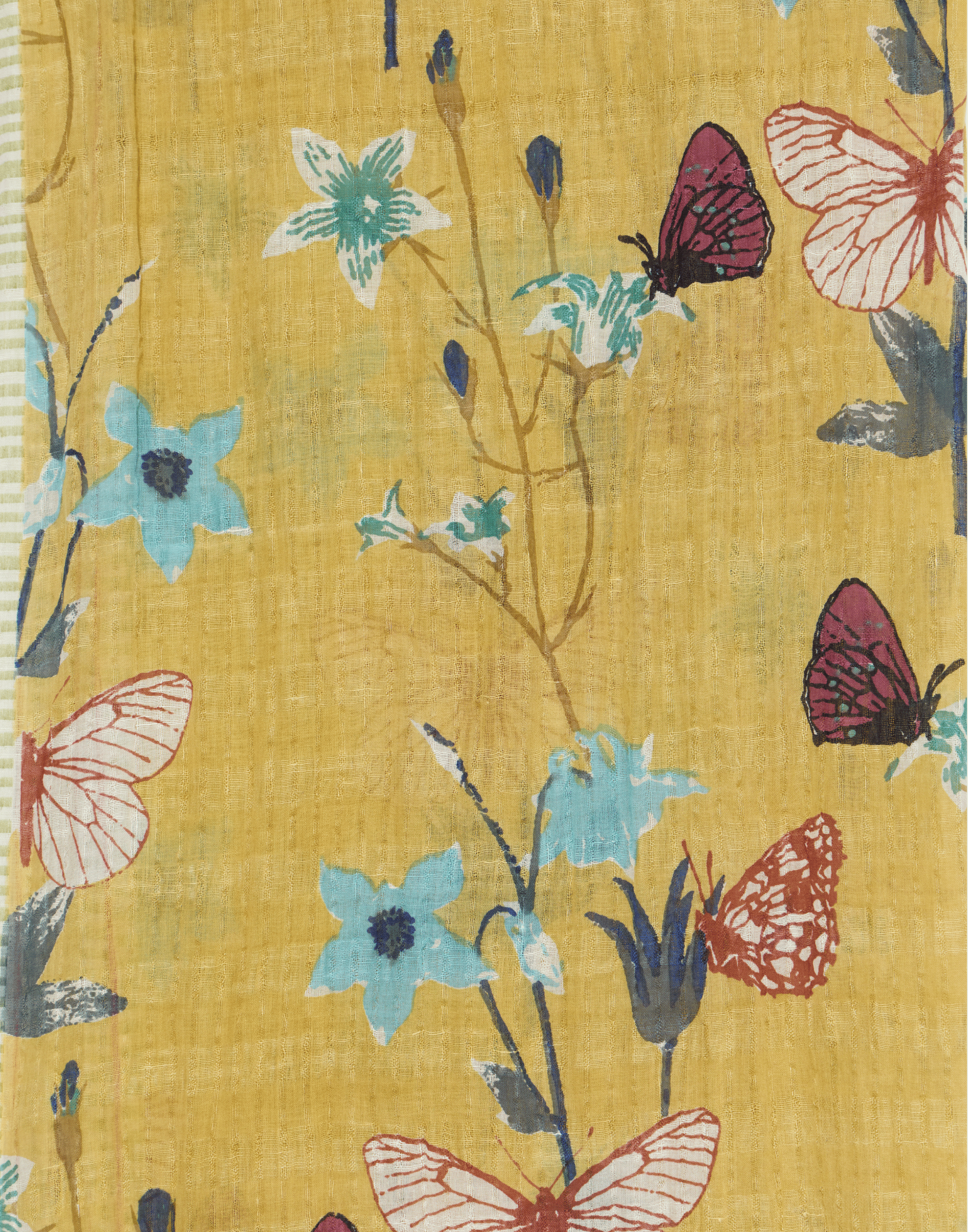 Straw Butterflies Linen & Cotton Scarf