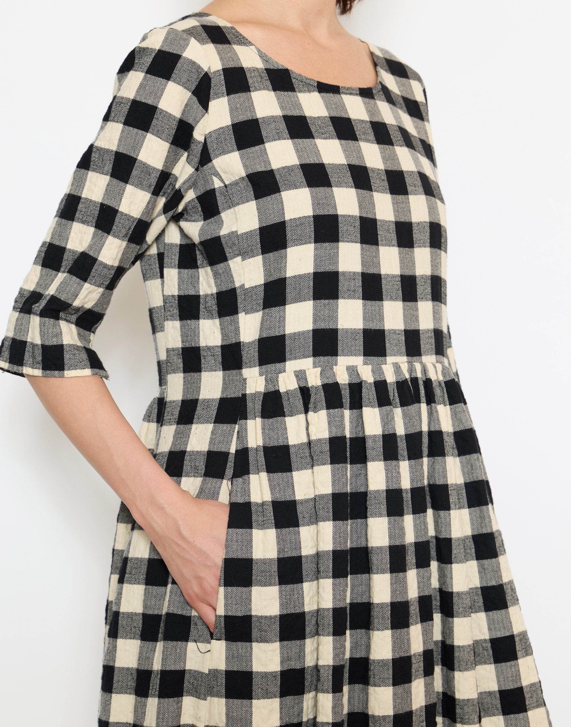 Black & White Check Cotton Doris Dress