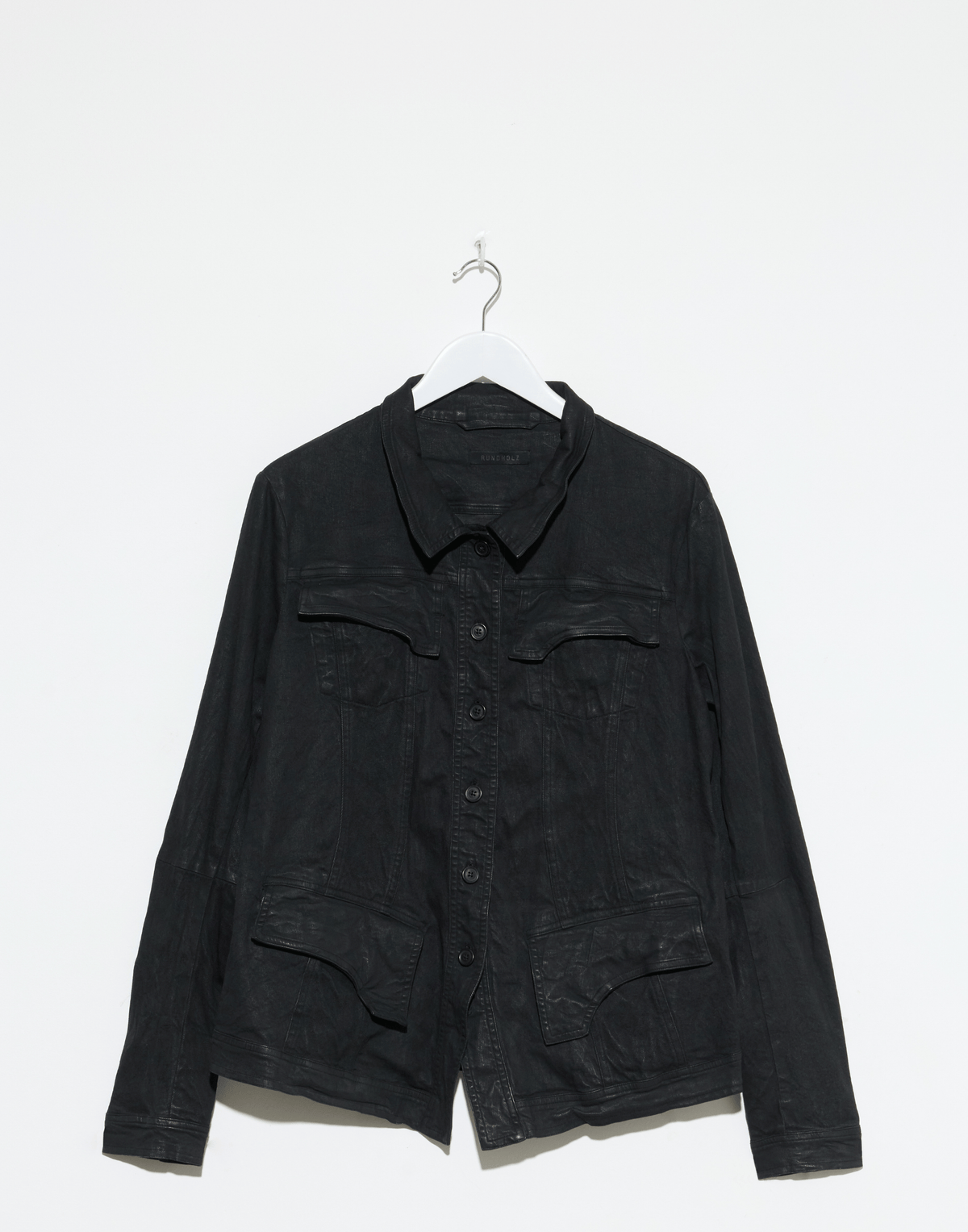 Black Gloss Cotton Jacket