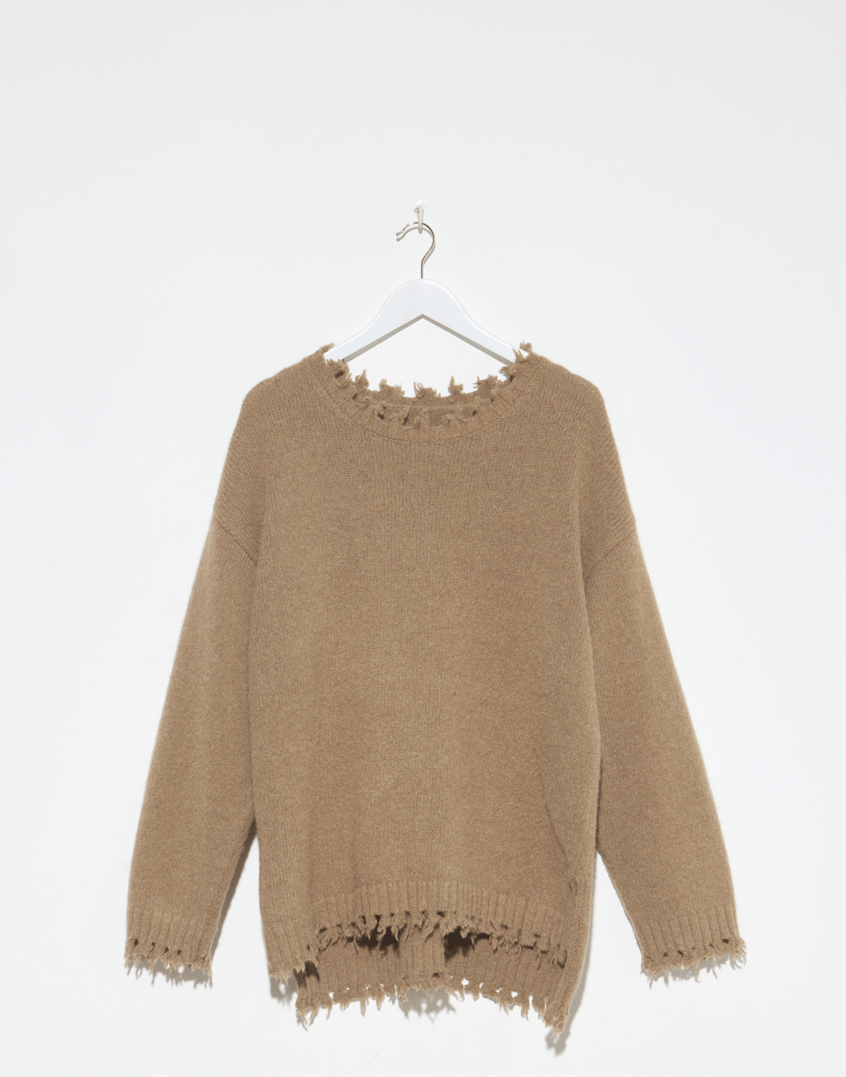Tobacco Alpaca & Wool Fray Pullover