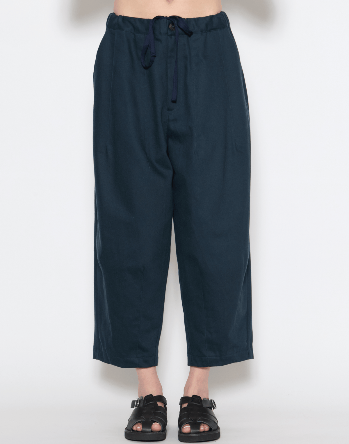 Navy Cotton Twill Stevie Barrel Pants