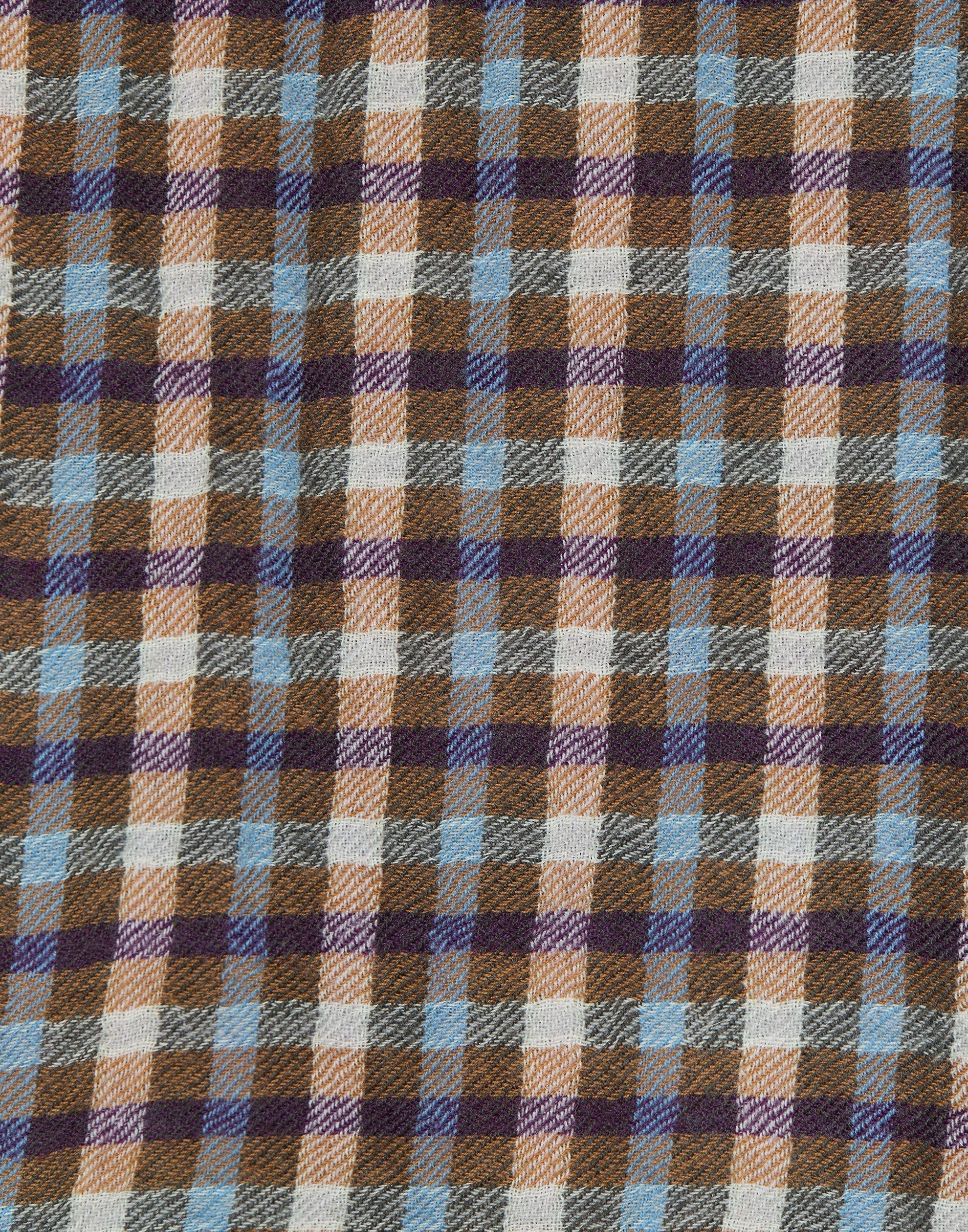 Red & Brown Check Wool Scarf