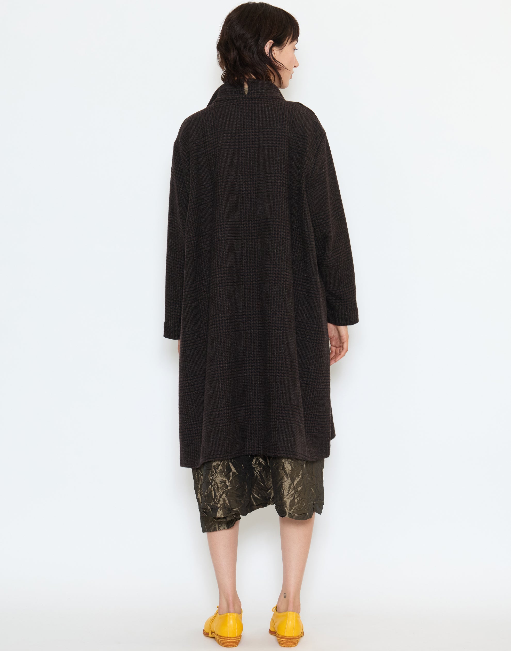 Prince Of Galles Wool Punto Bianco Coat