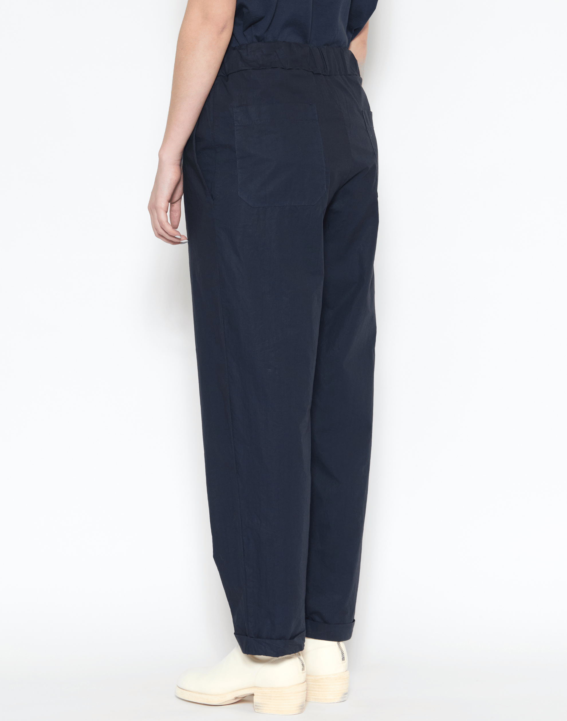 Atlantic Blue Cotton Poplin Vela Trousers