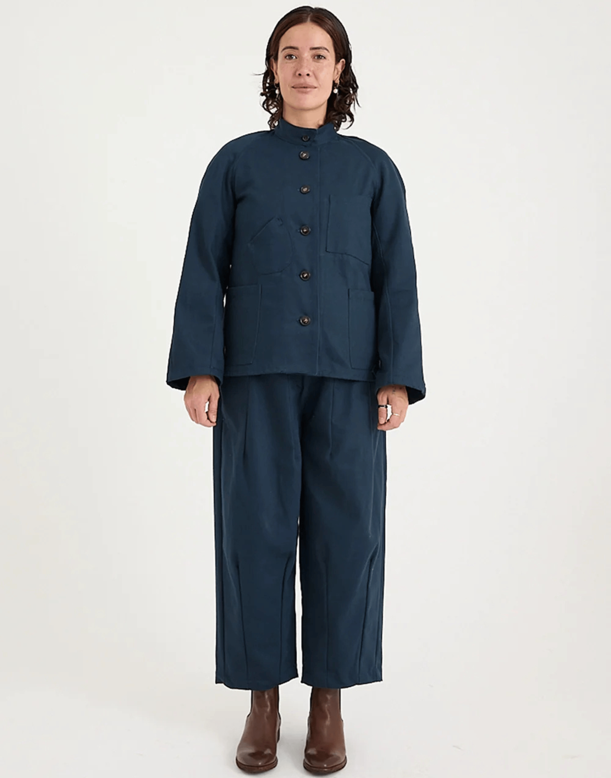 Navy Cotton Twill Train Drivers Jacket