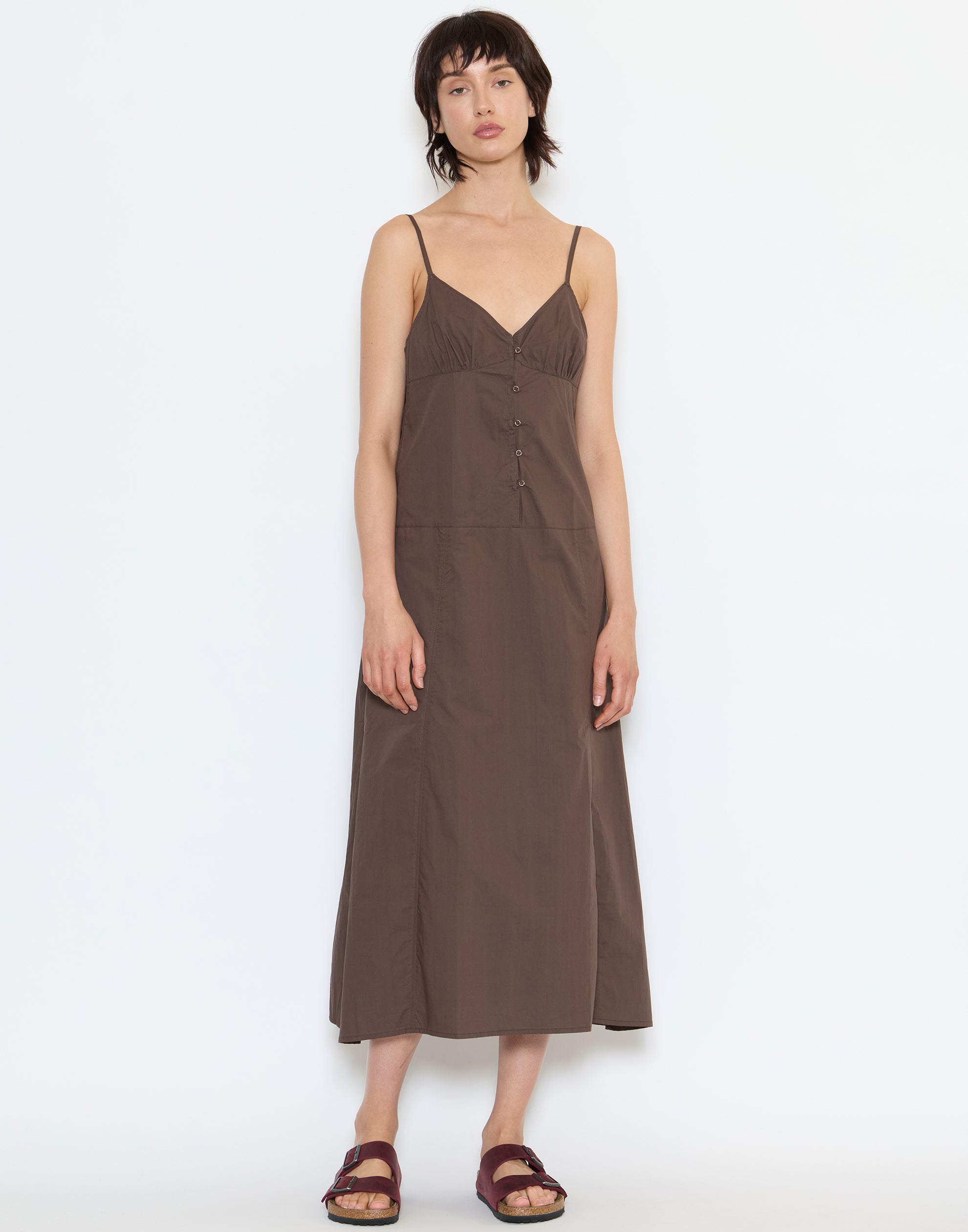 Chocolate Cotton Double Seam Dress