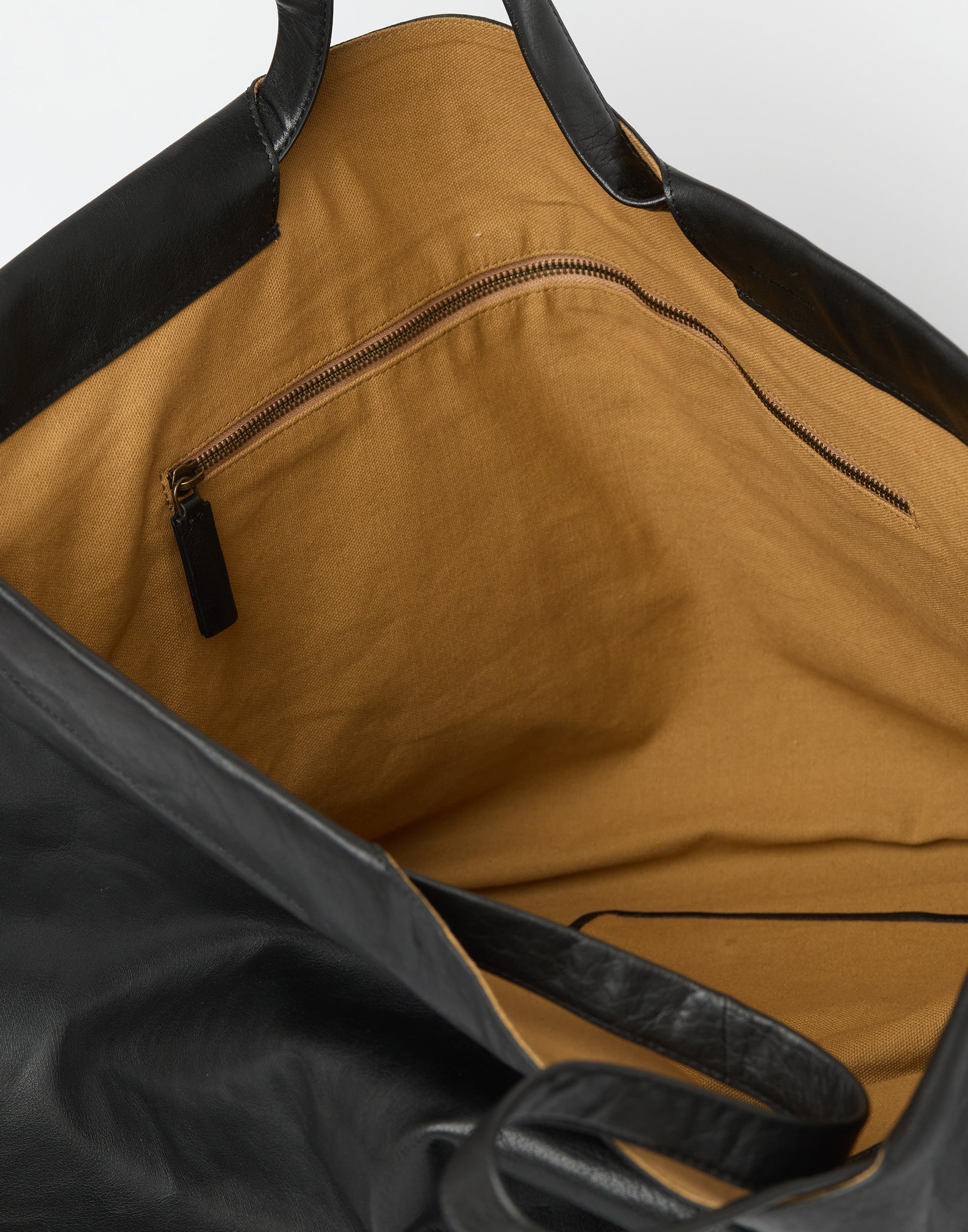 Black Leather Extra Large Shopper Bag