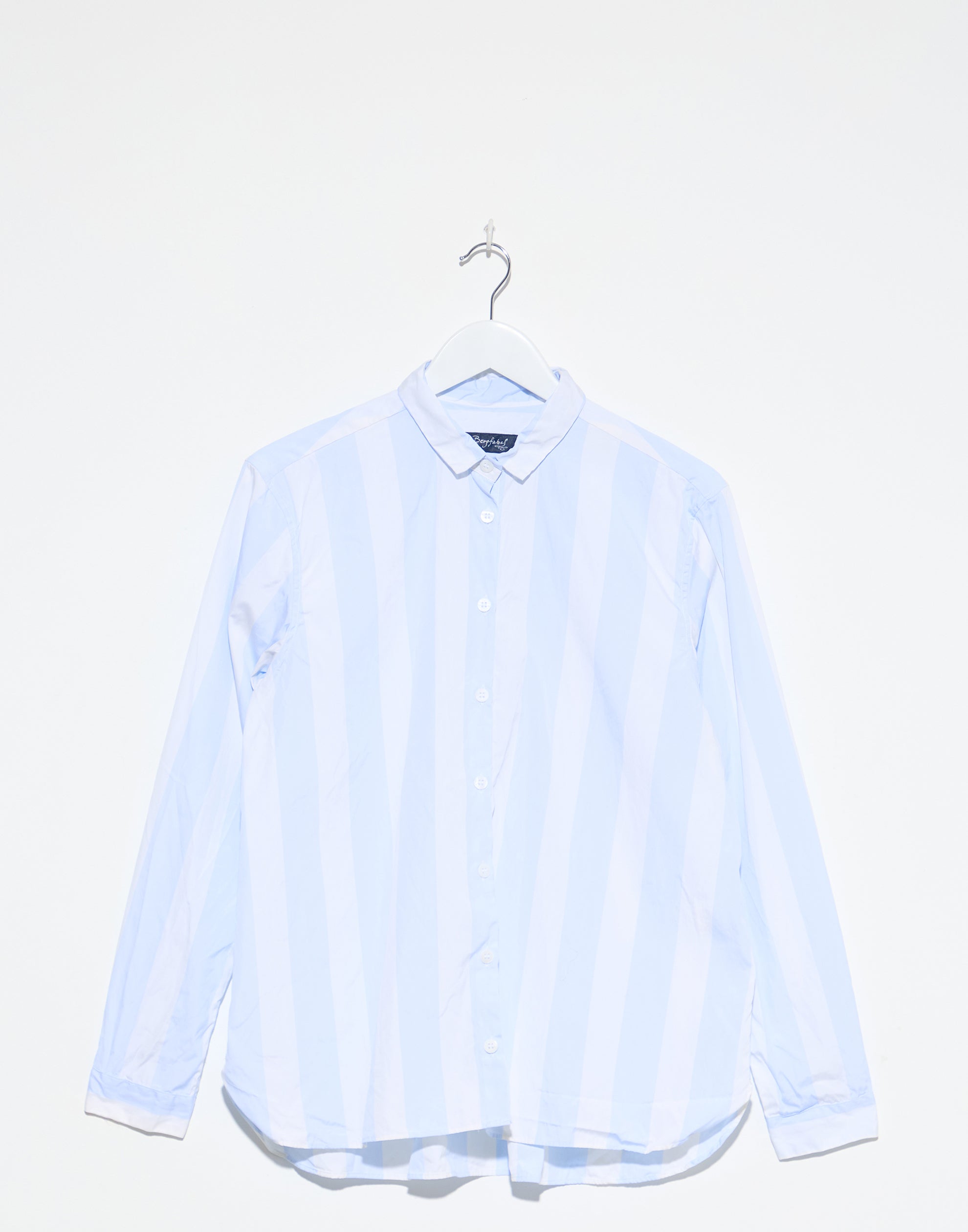 Azur Stripe Cotton Loose Tyrol Shirt