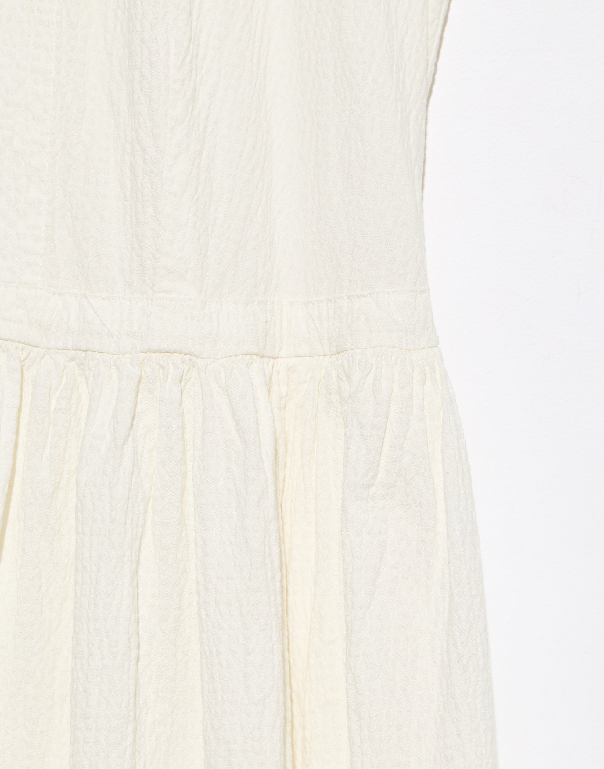 Off White Cotton & Linen Dorine Dress
