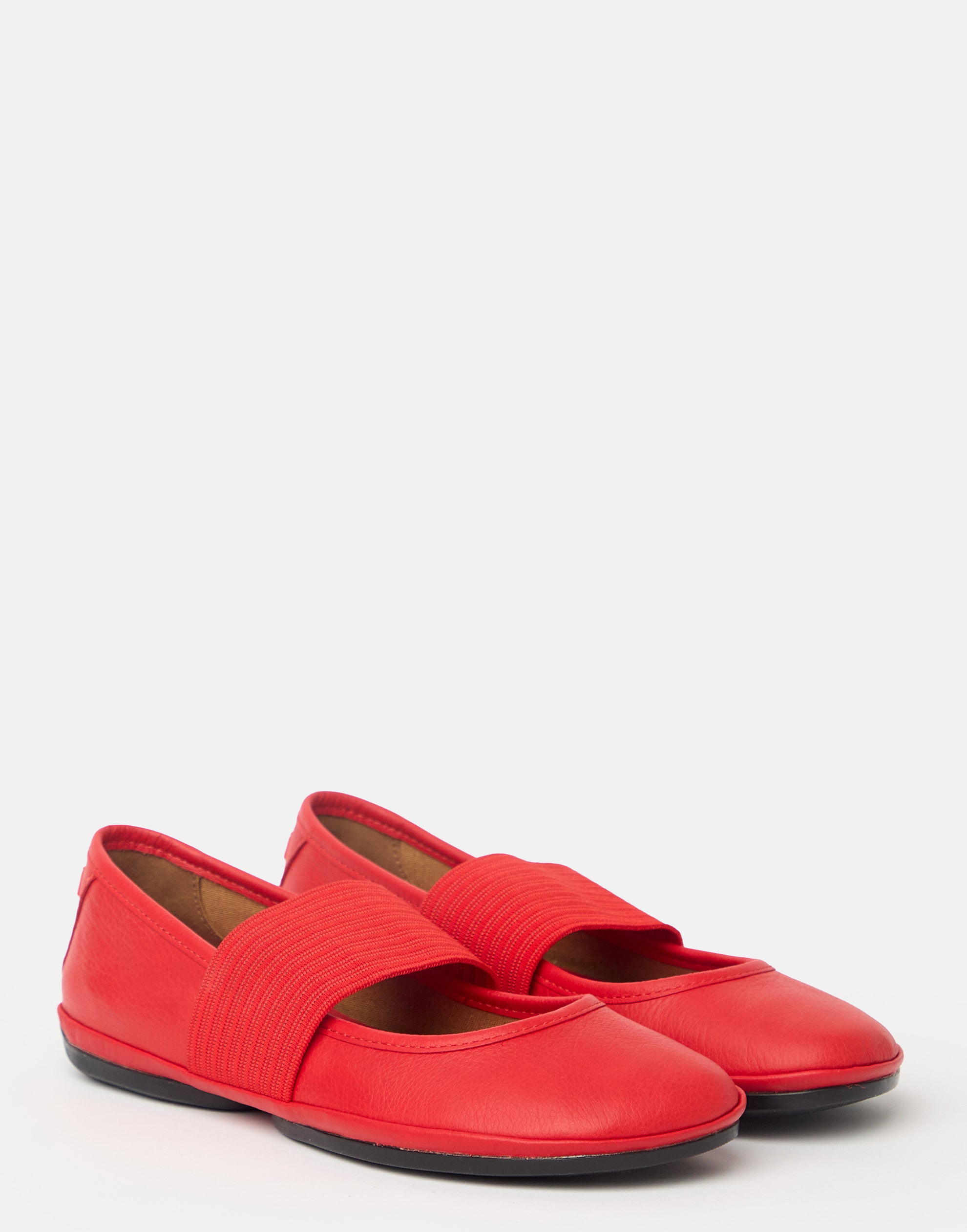 Red Leather Nina Ballerinas