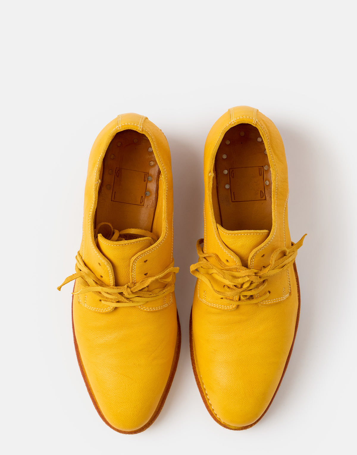Yellow Leather Texan Lace Up