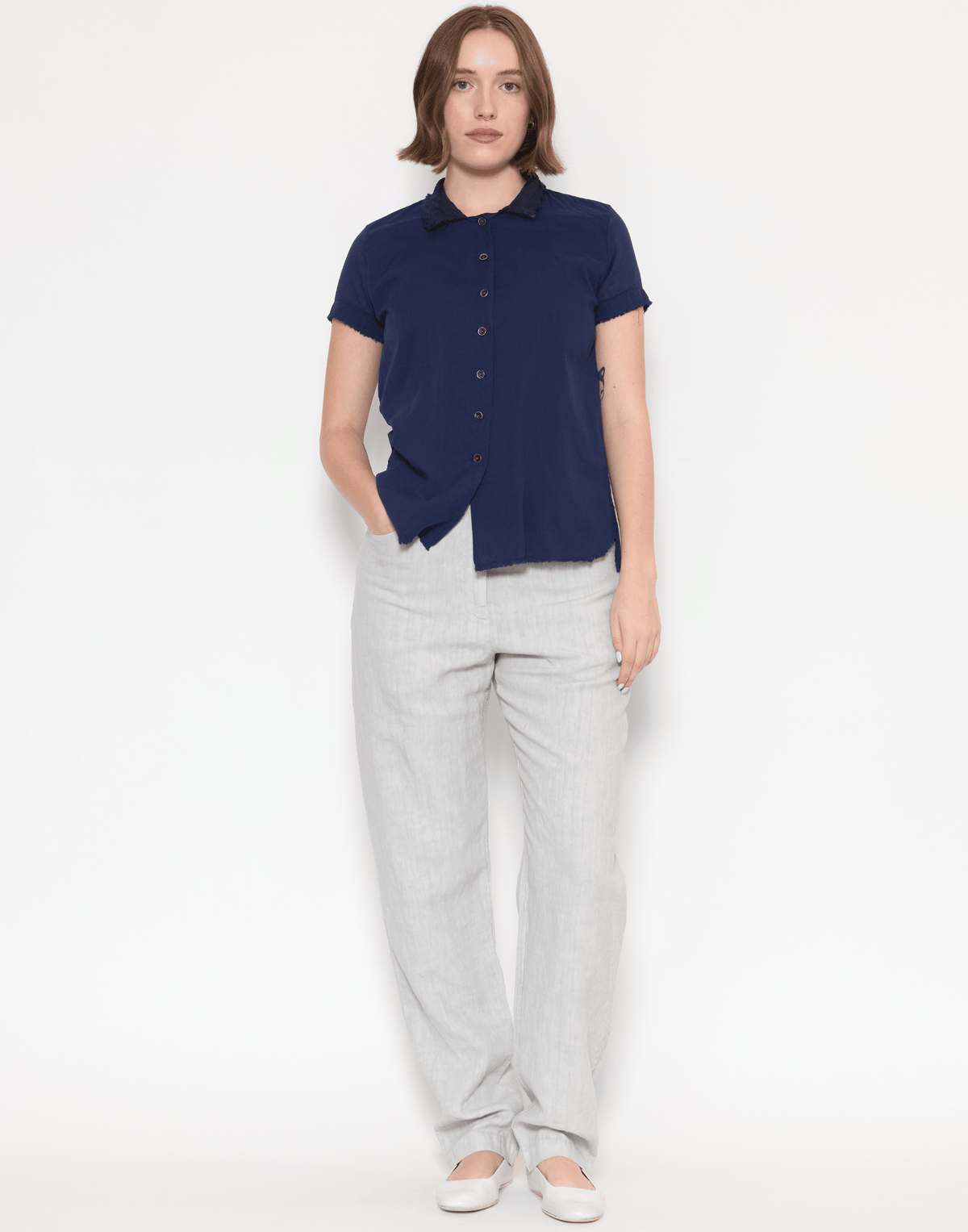 Pearl Grey Linen Pieroschka Pants