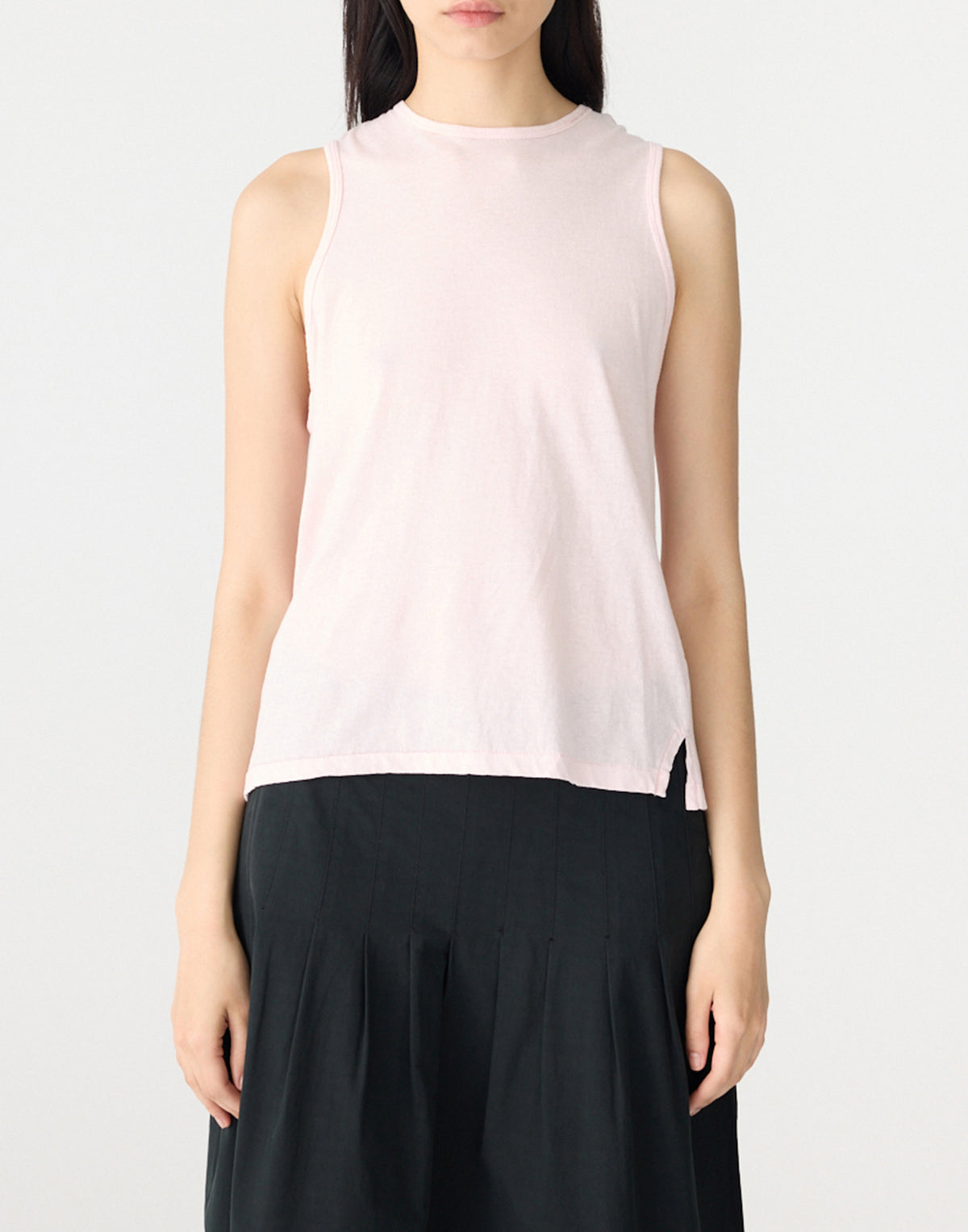 Powder Pink Cotton Fine Bind Athletic Tank