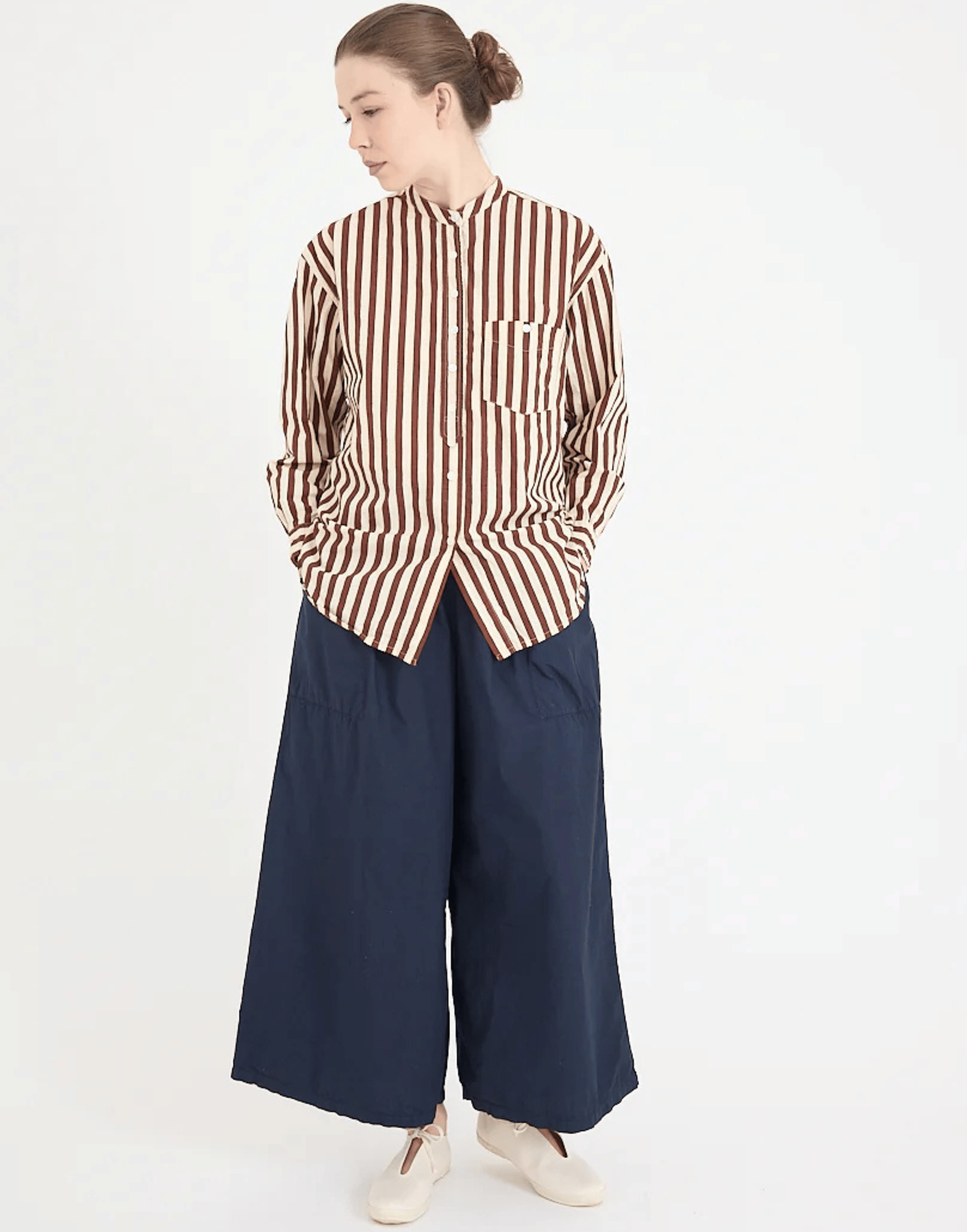 Dark Navy Cotton Poplin Chisato Pants