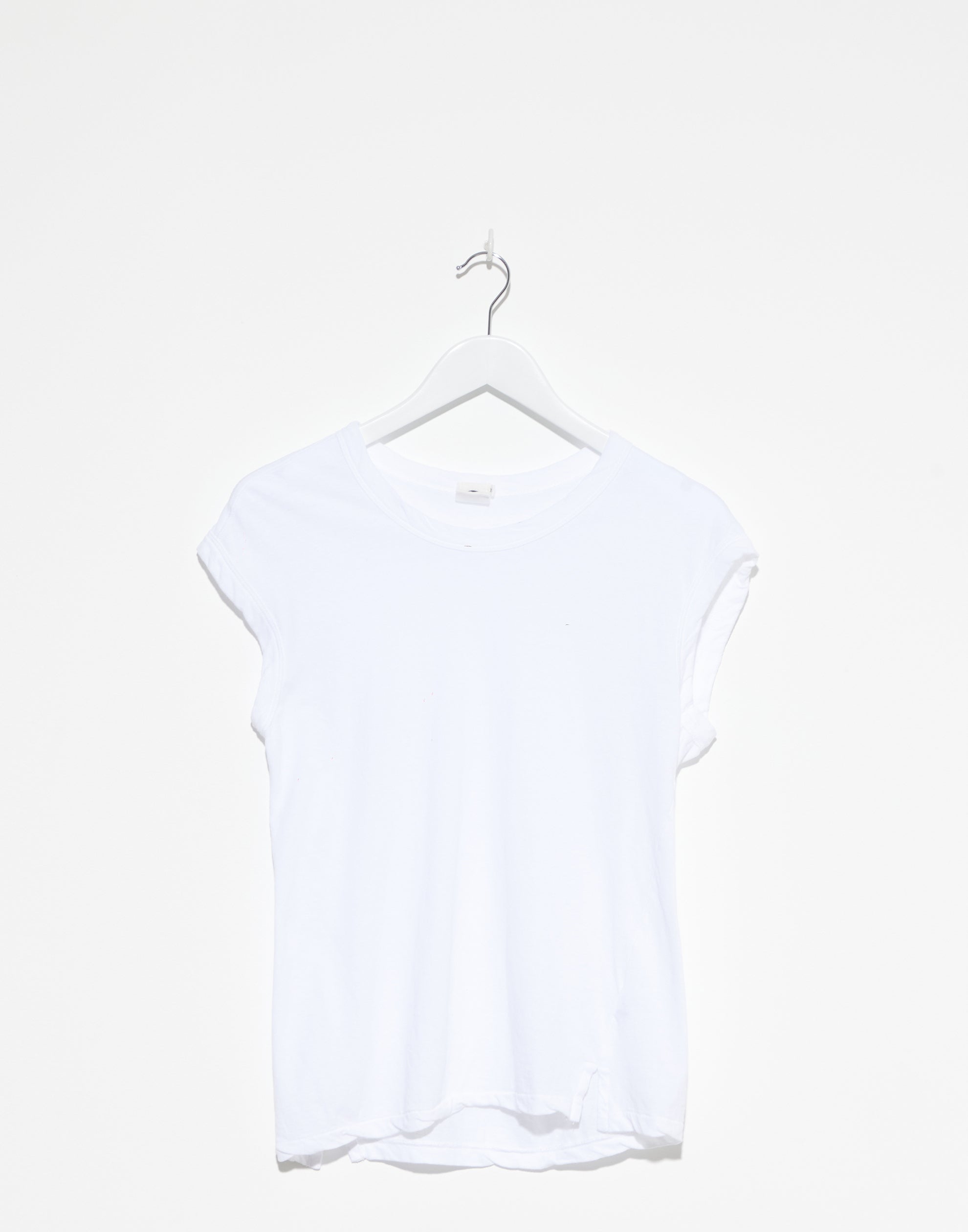 White Cotton Fitted Muscle Tank Top