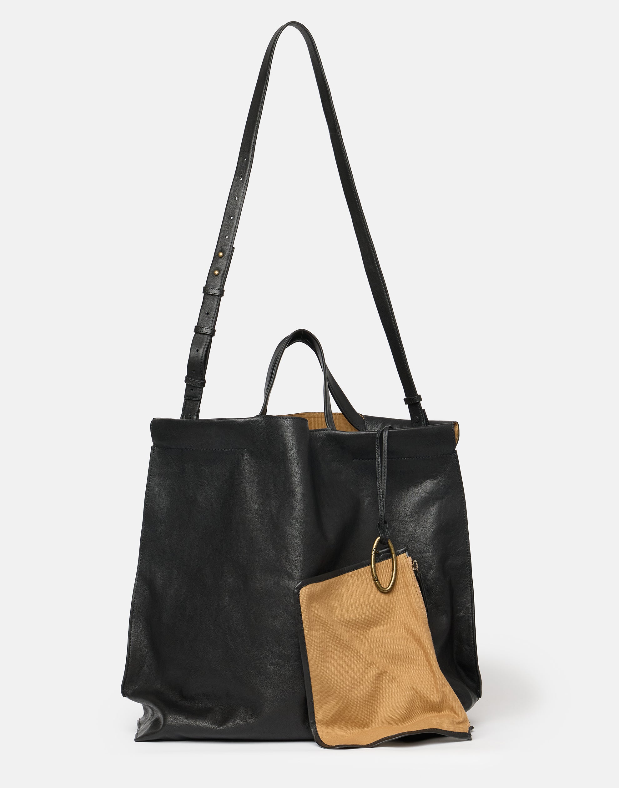 Black Leather Large Shopper Bag