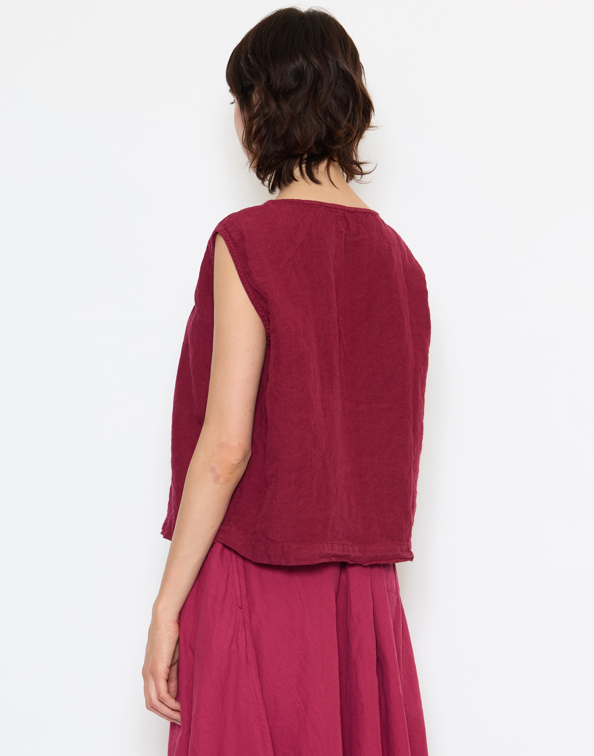 Berry Light Linen Anna Top