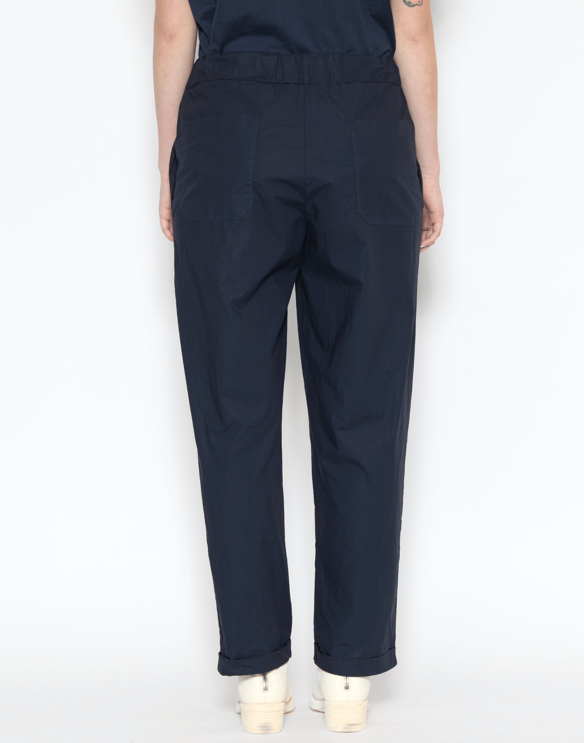Atlantic Blue Cotton Poplin Vela Trousers