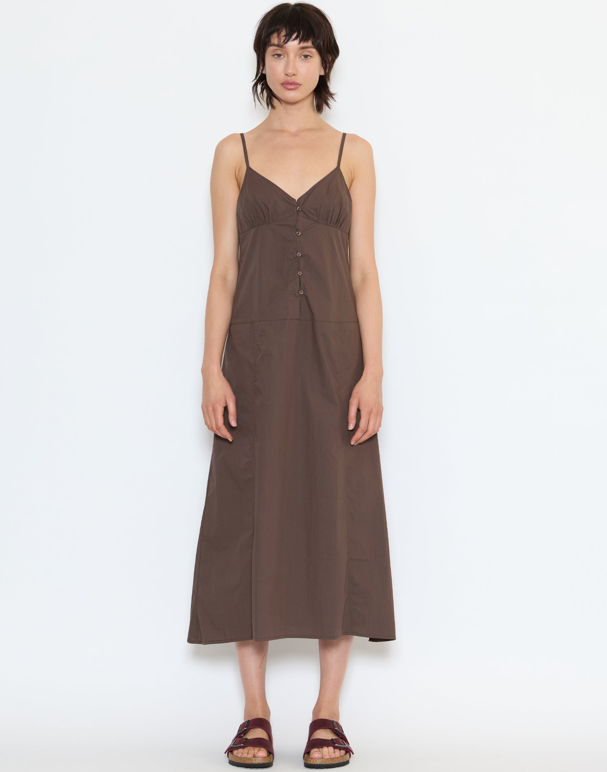 Chocolate Cotton Double Seam Dress