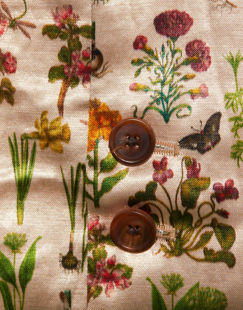 Floral Cotton & Silk Blazer
