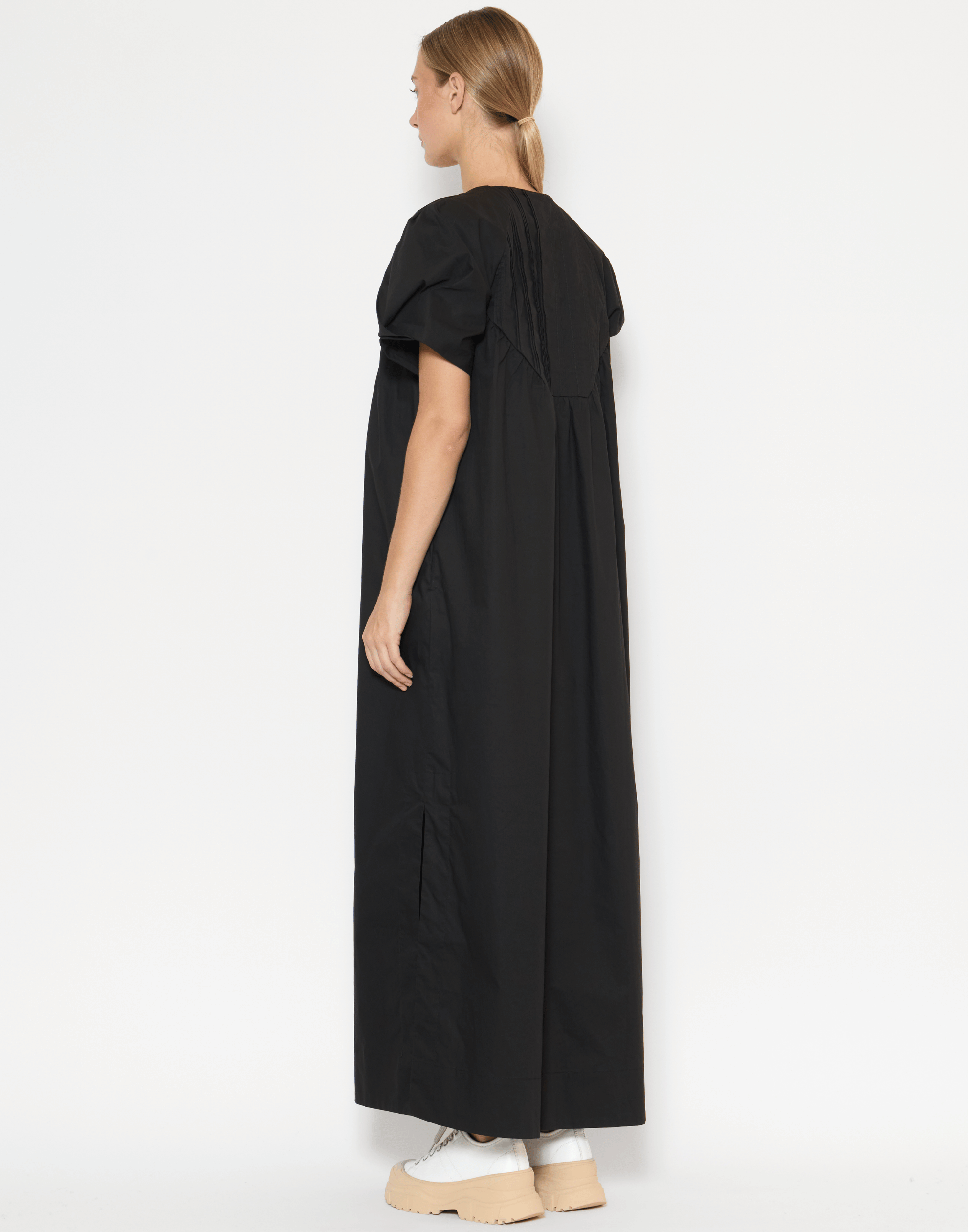Black Cotton Poplin Raven Dress
