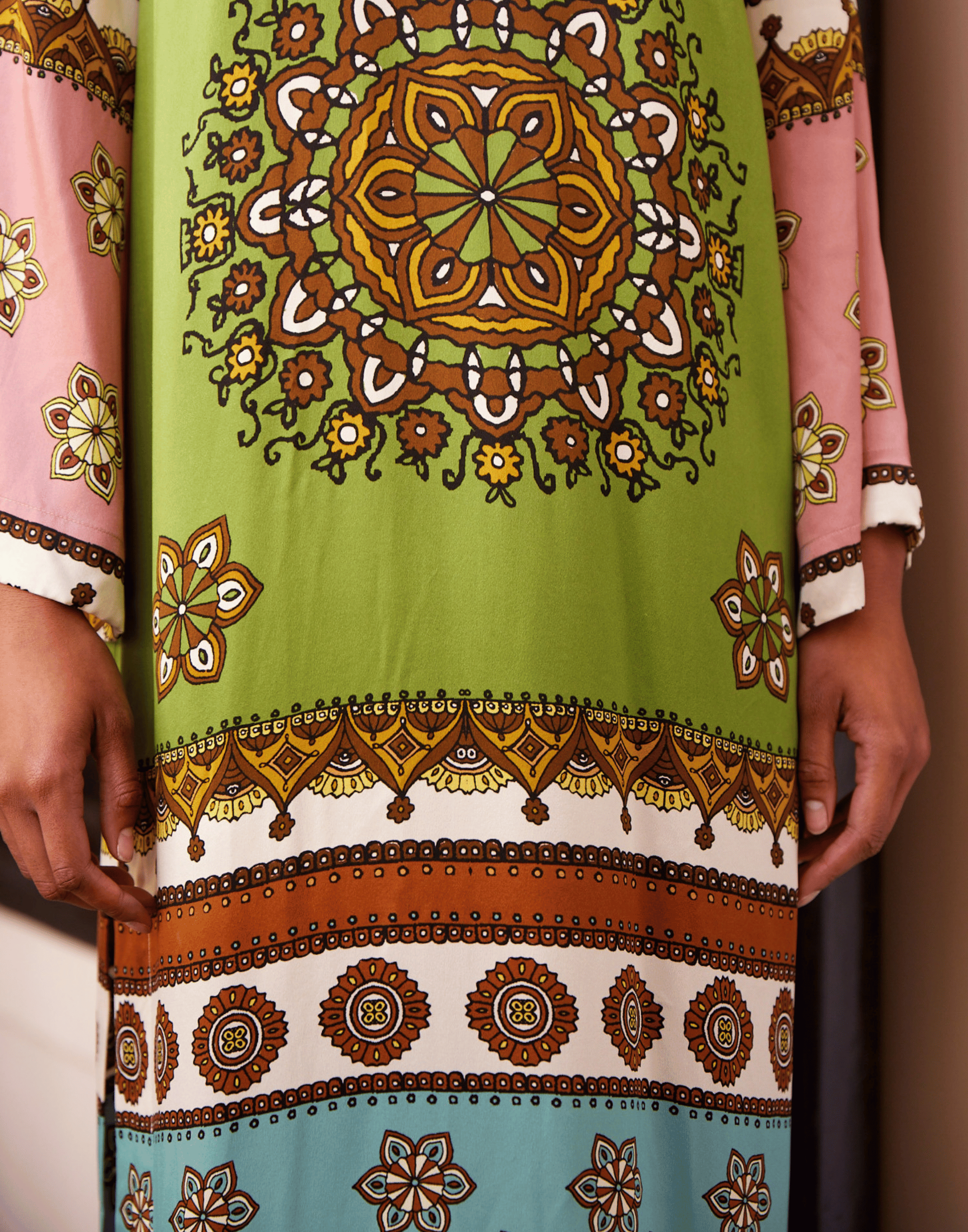 Printed Silk Contina Midi Dress