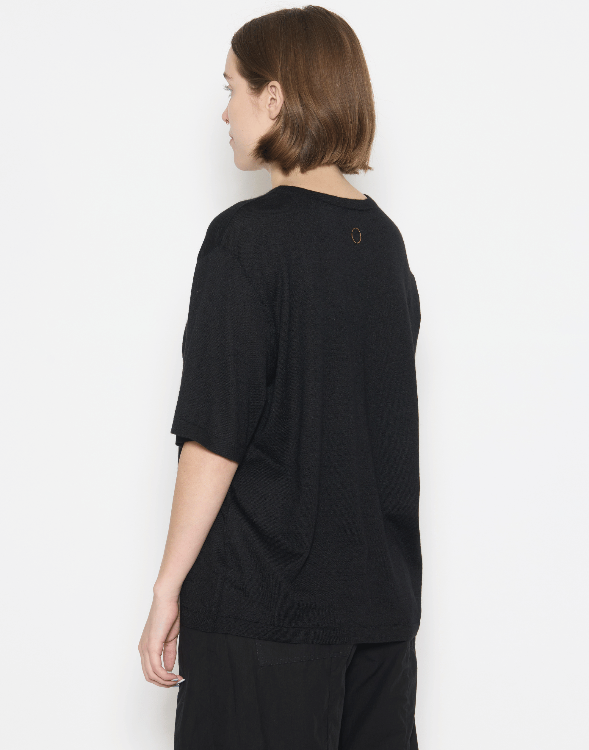 Black Cashmere & Silk Sen Knitted T-Shirt