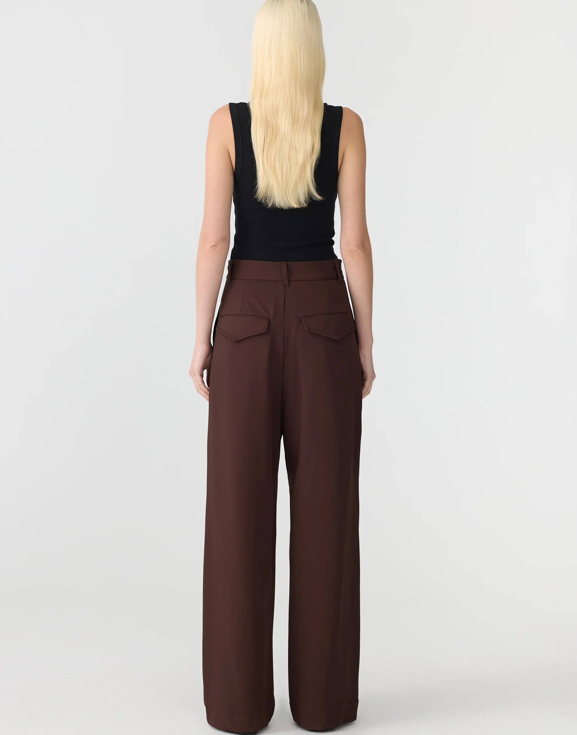 Carob Stretch Twill Tailored Pants