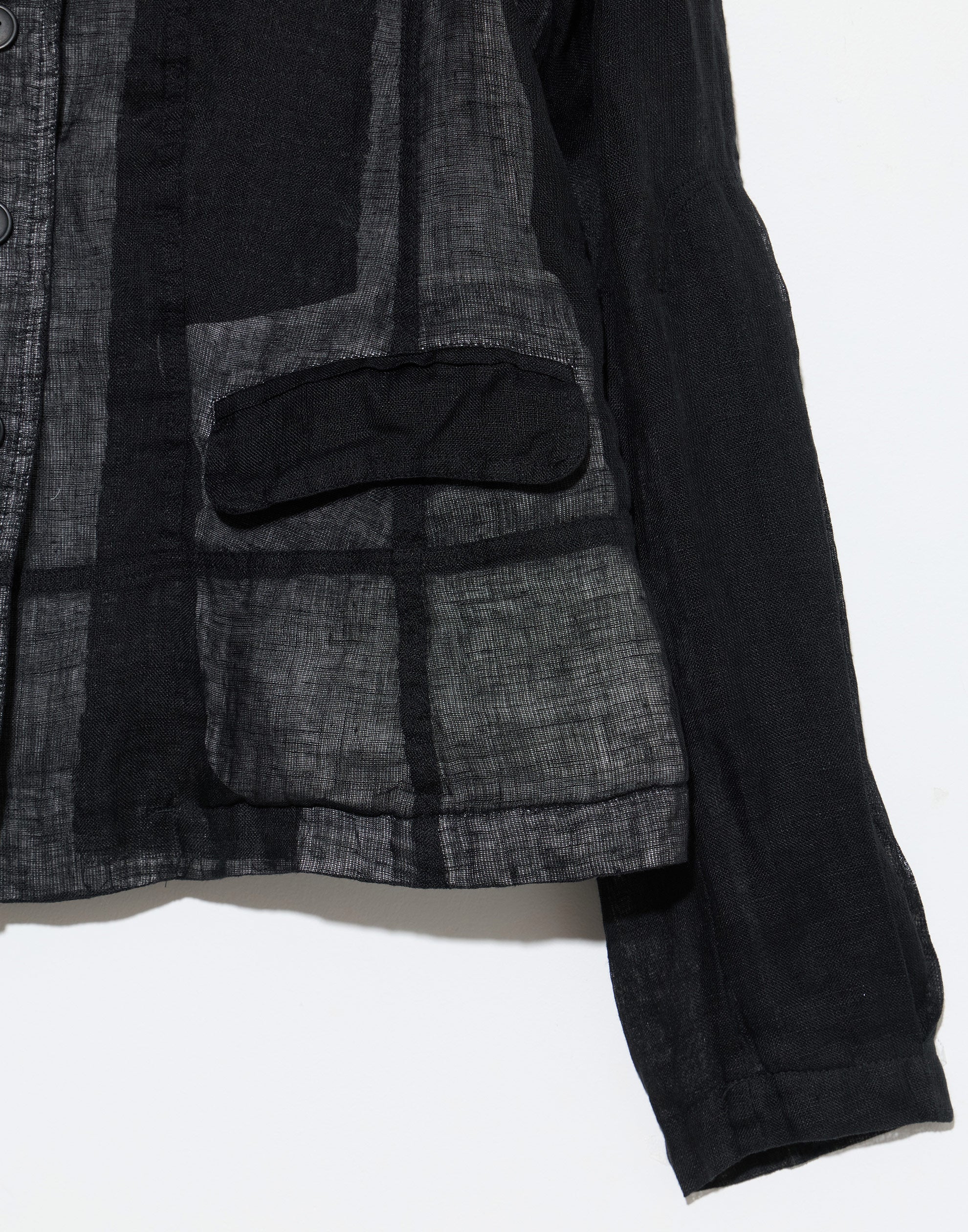 Black Patch Linen Jacket