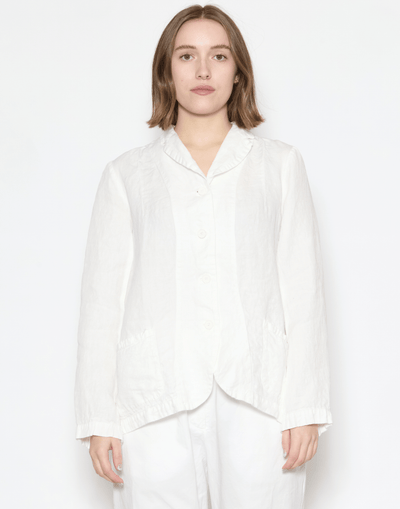 Optic White Linen Denim Lijian Jacket