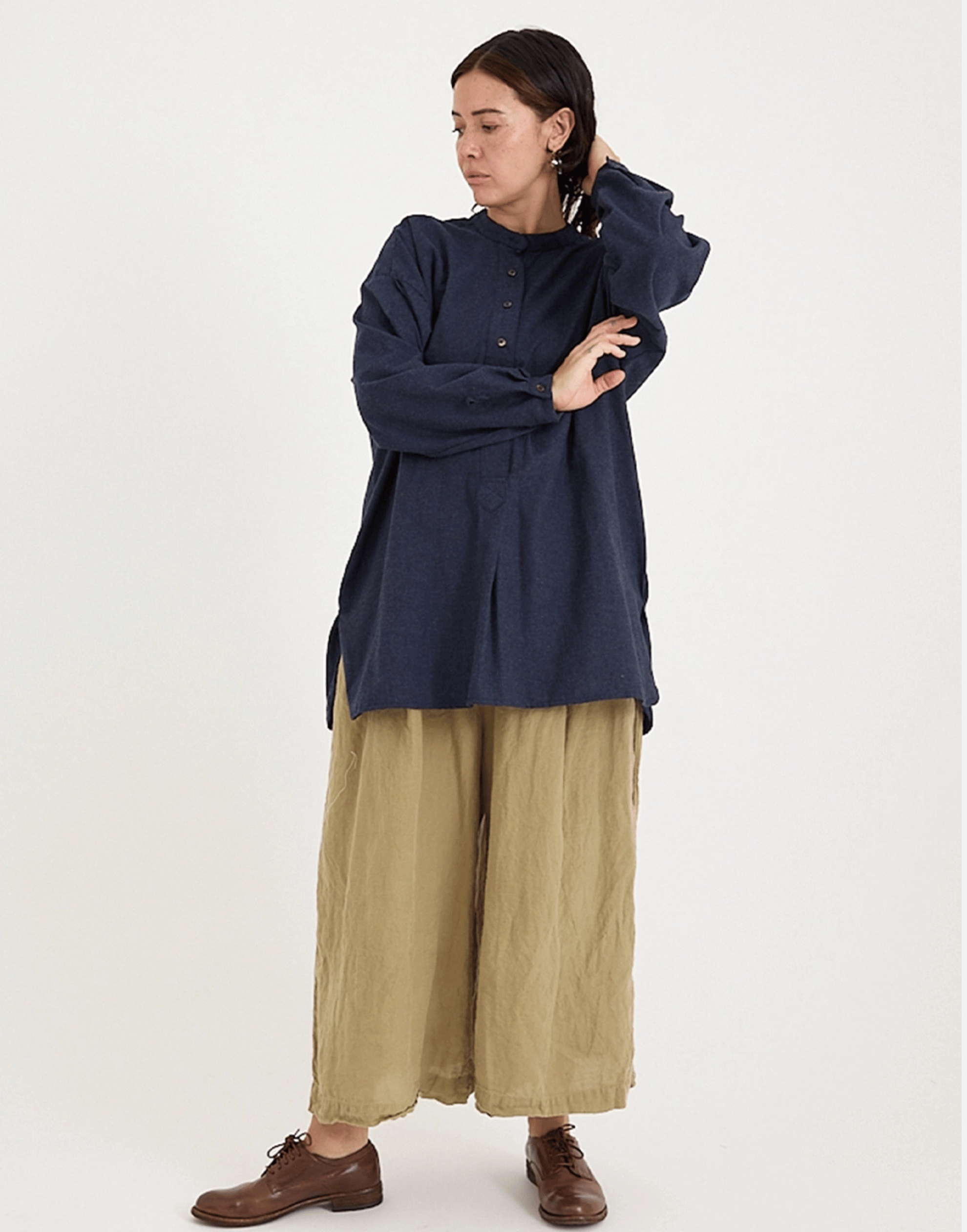 Dark Navy Cotton Poplin Coal Miner’s Shirt