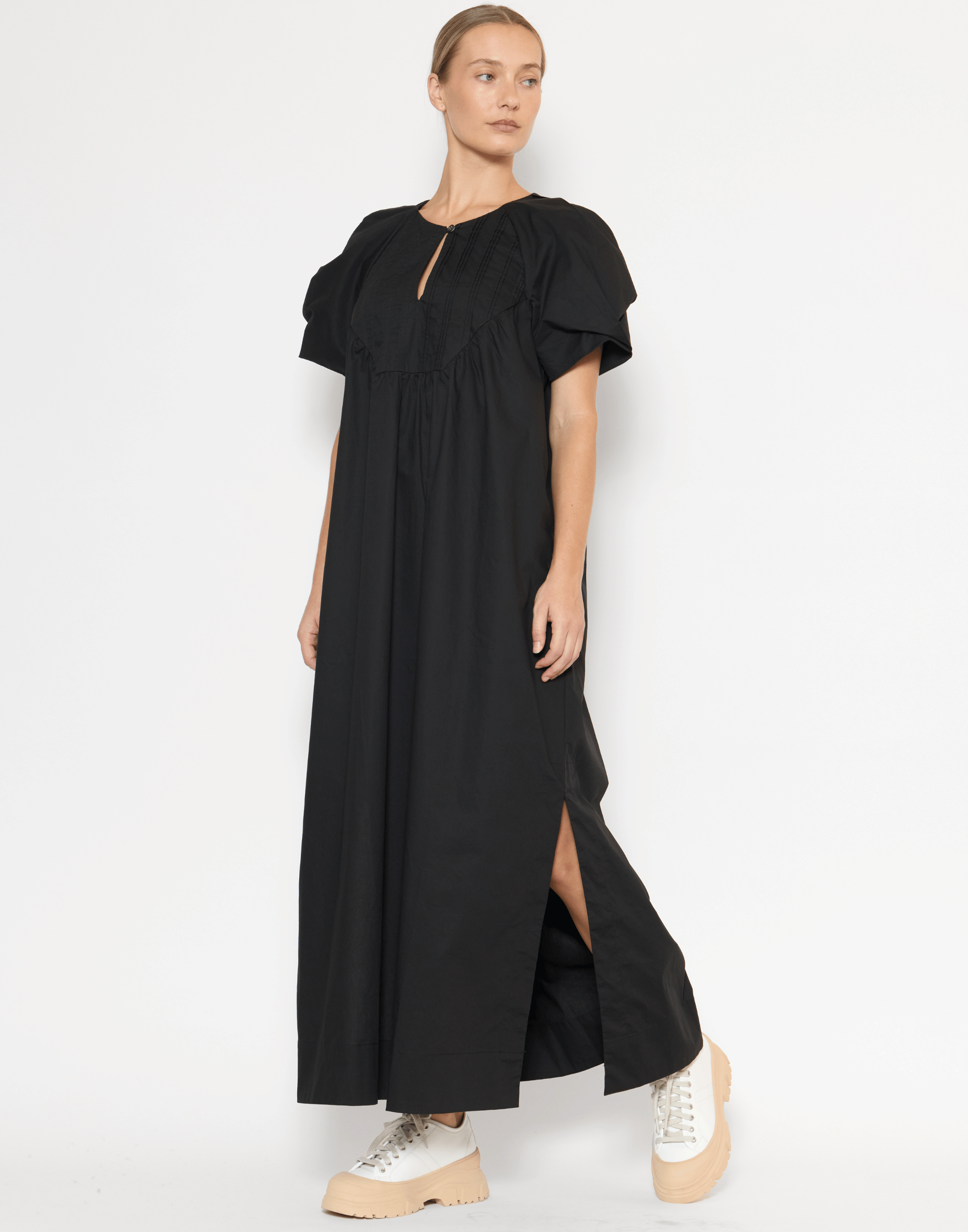 Black Cotton Poplin Raven Dress