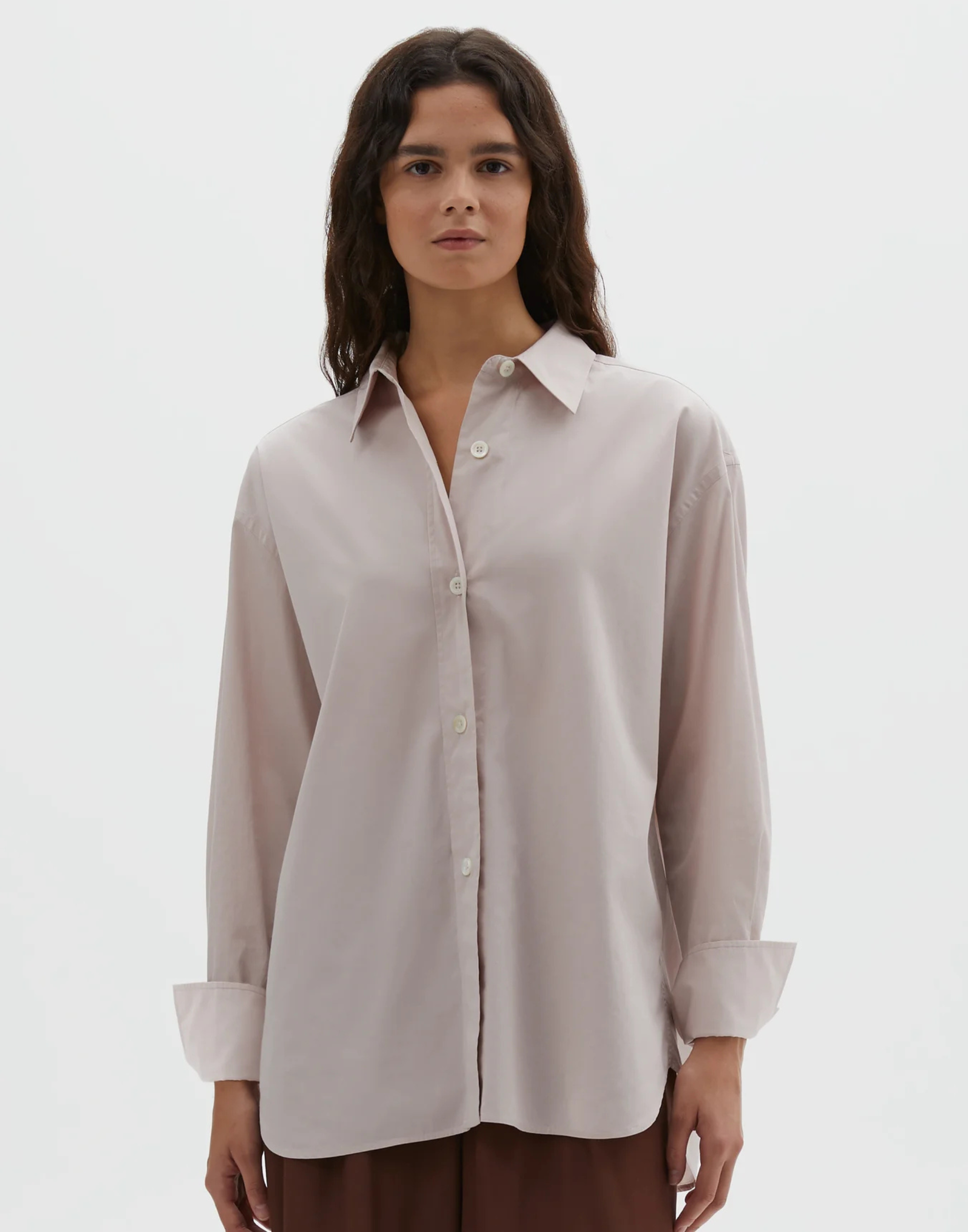 Dusty Pink Cotton Turn Up Cuff Shirt
