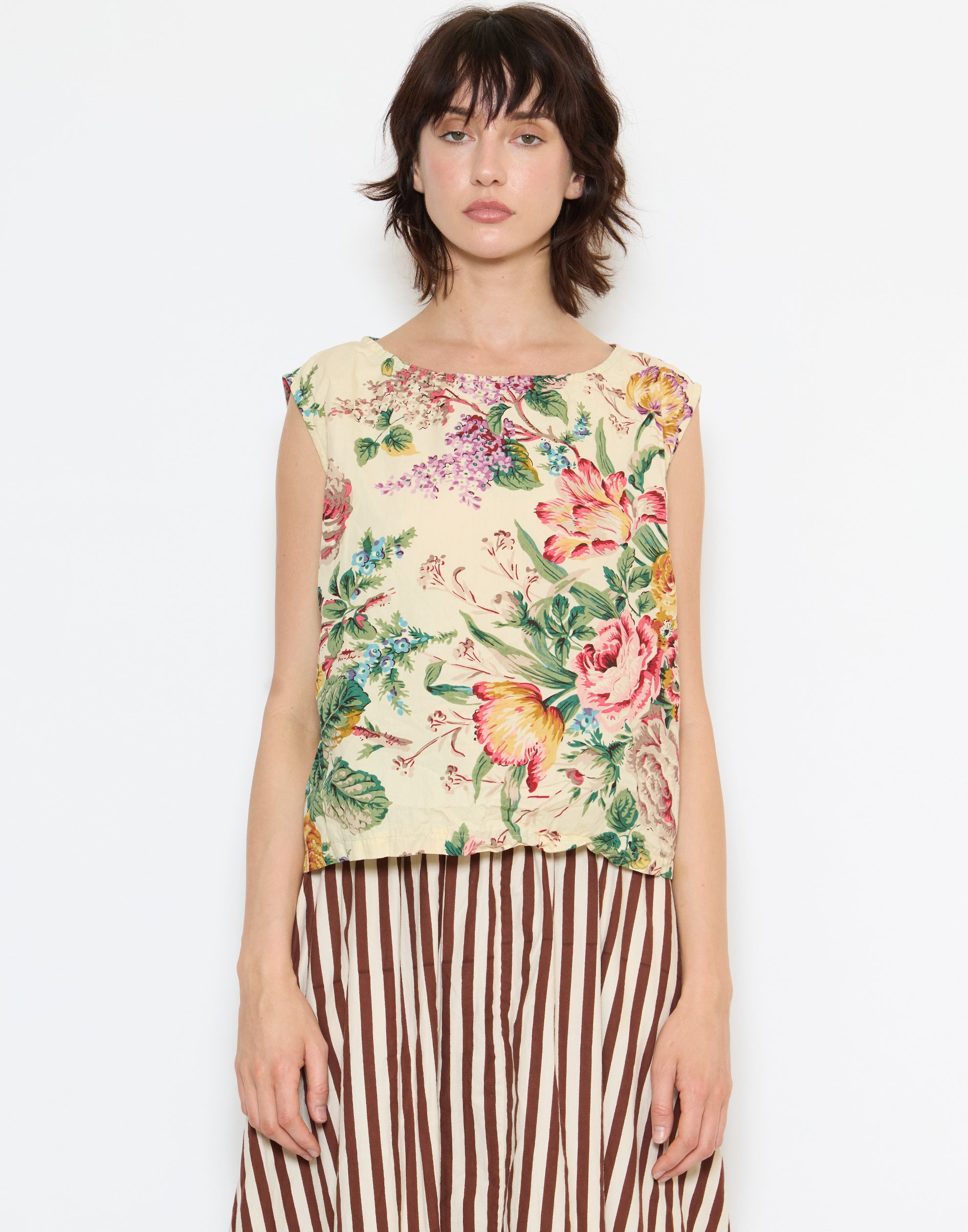 Floral Print Cotton Poplin Anna Top