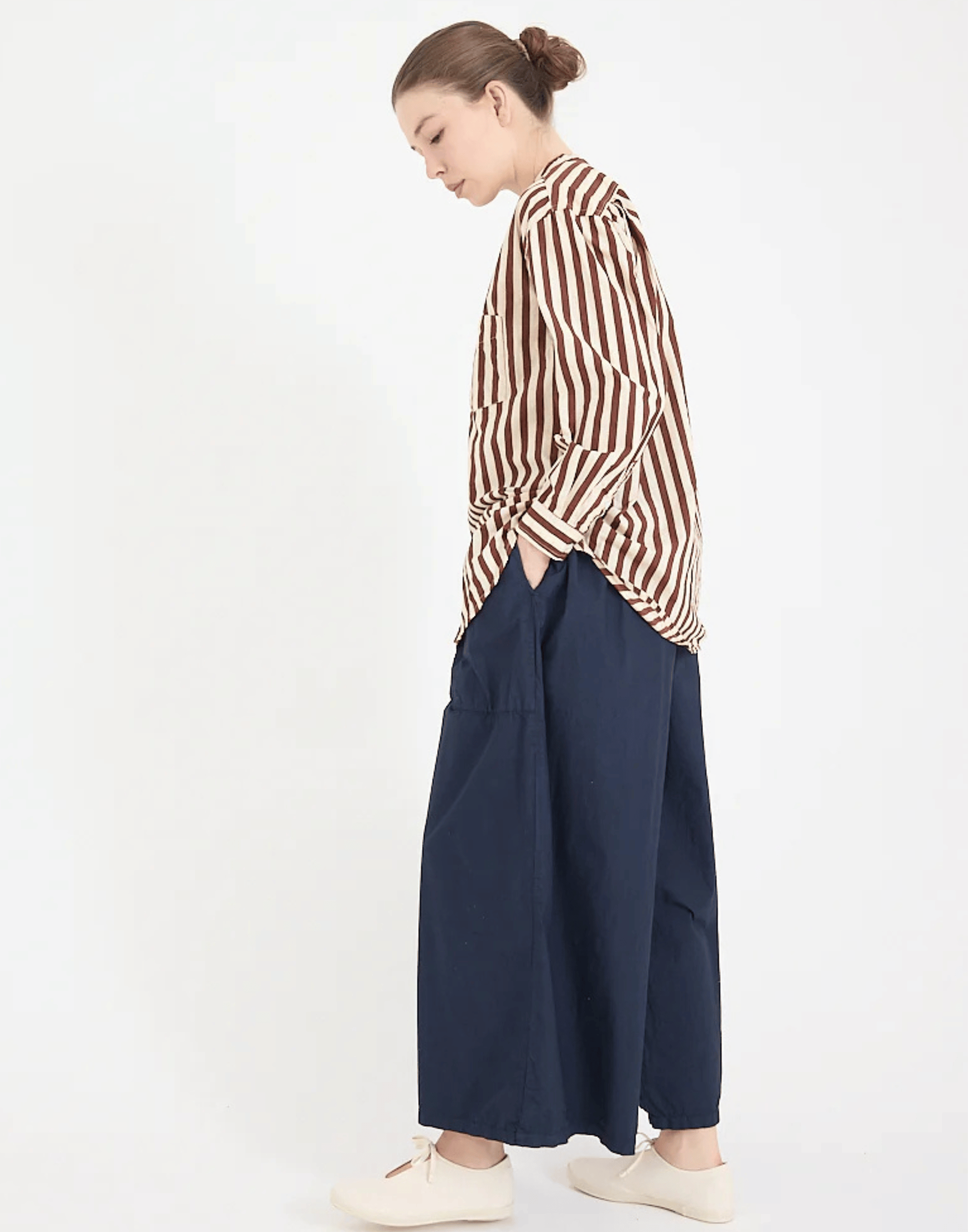 Dark Navy Cotton Poplin Chisato Pants