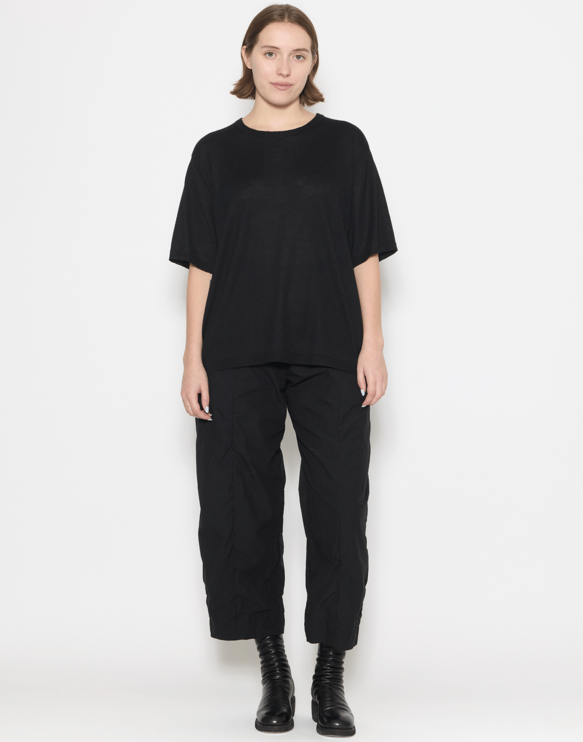 Black Cashmere & Silk Sen Knitted T-Shirt