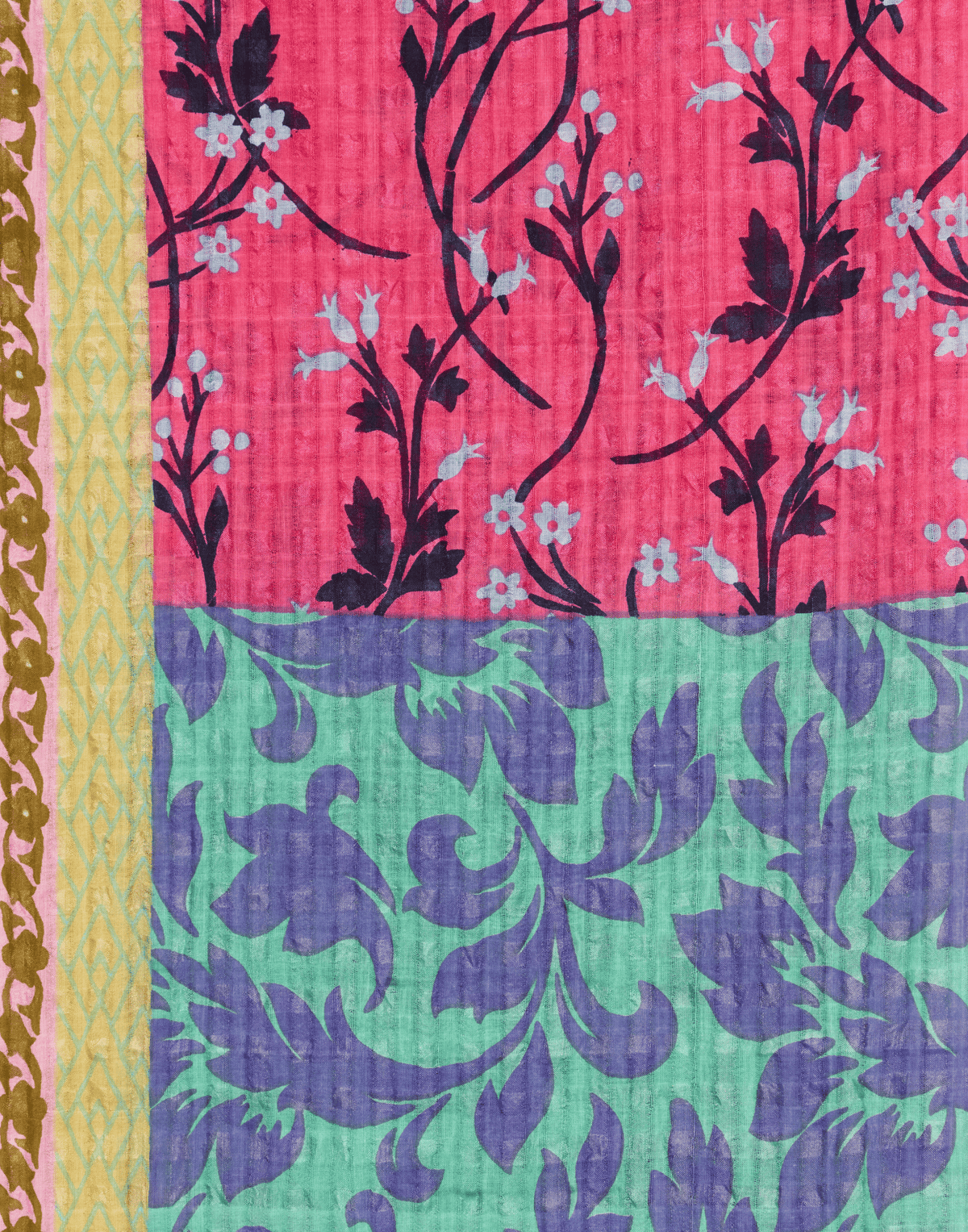 Fuchsia Floral Cotton & Silk Scarf