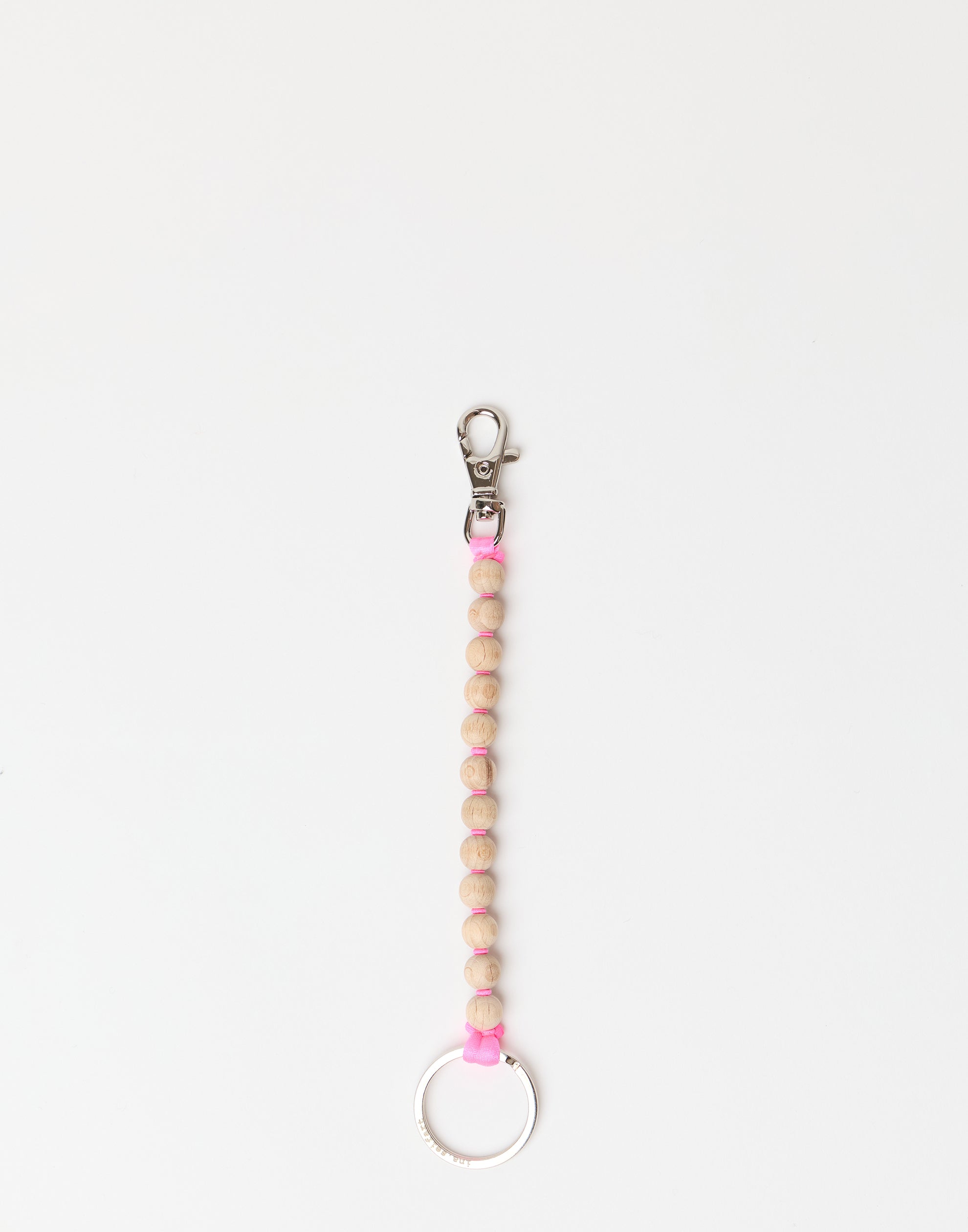 Natural & Pink Perlen Short Key Chain